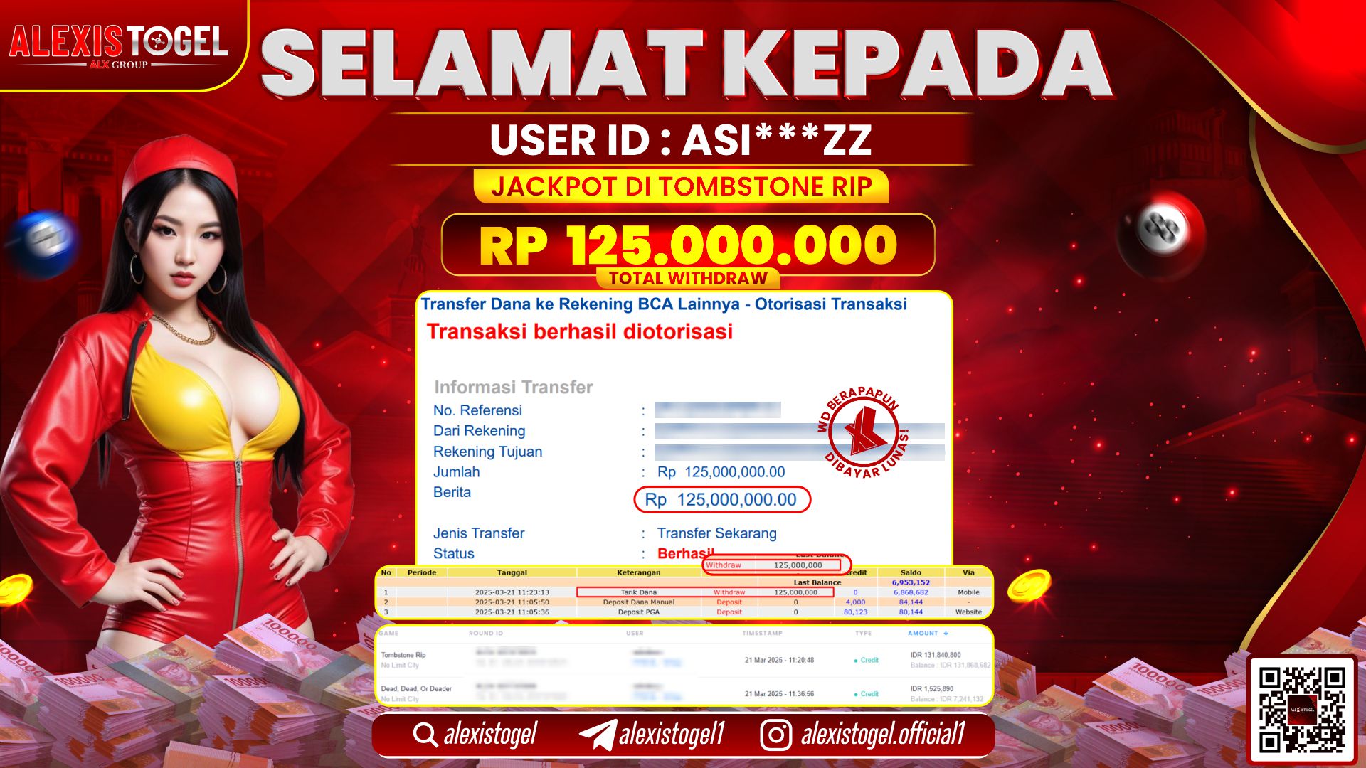 ALEXISTOGEL di SLOT TOMBSTONE RIP RP.125.000.000 LUNAS