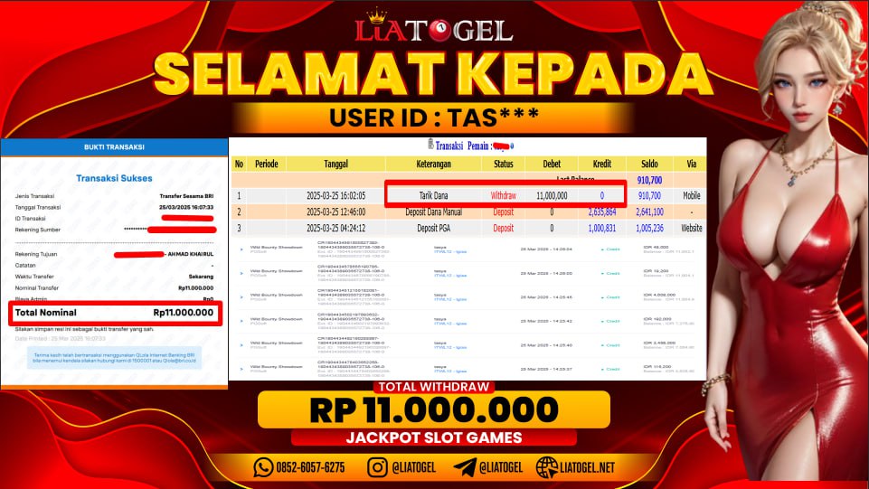 LIATOGEL - JACKPOT SLOT WILD BOUNTY SHOWDOWNï»¿ RP 11.000.000,- LUNAS