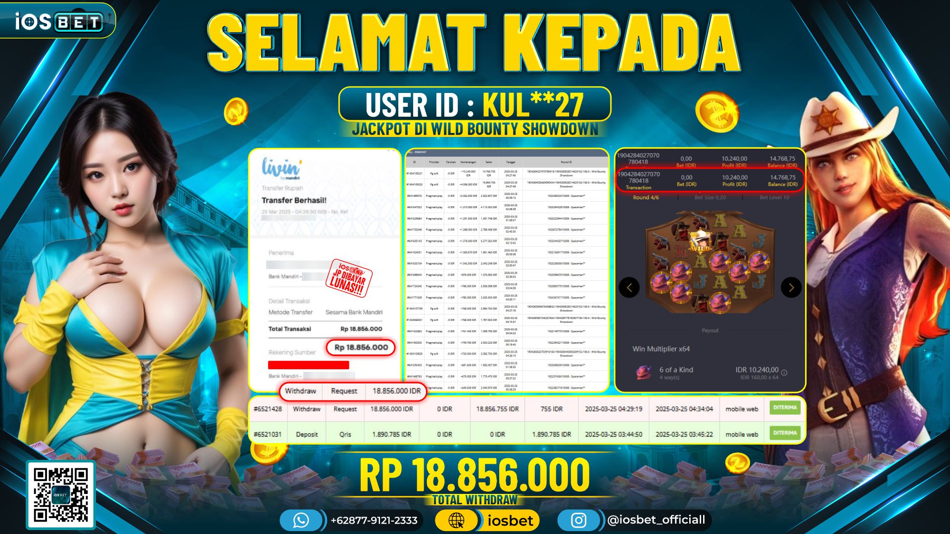 Bukti Pembayaran LUNAS SLOT GAME GACOR  Rp.18.856.000