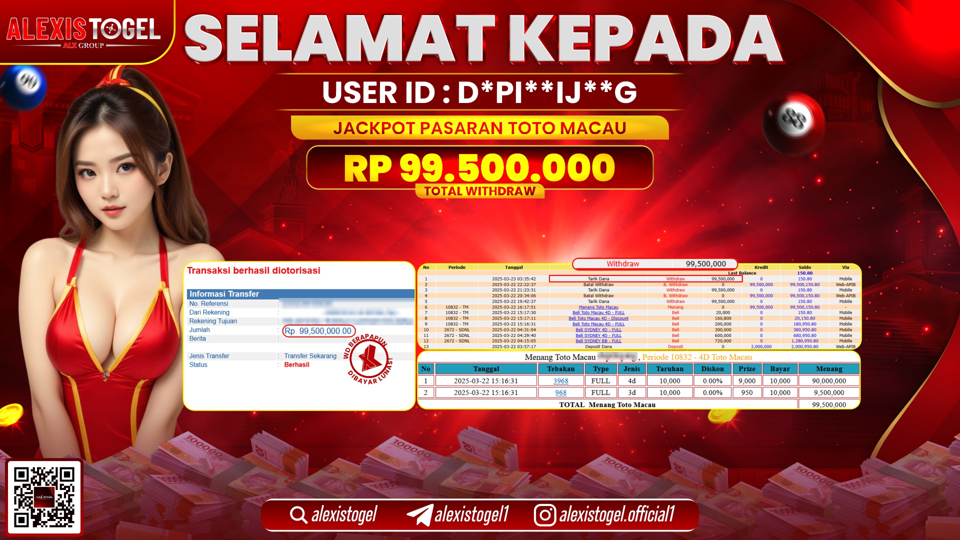 ALEXISTOGEL di TOGEL TOTOMACAU RP.99.500.000 LUNAS
