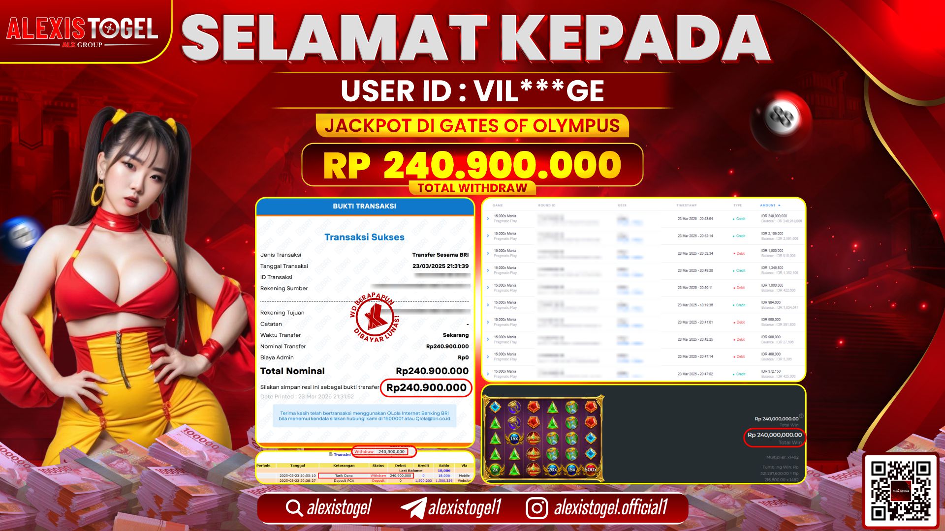 ALEXISTOGEL di SLOT GATES OF OLYMPUS RP.240.900.000 LUNAS