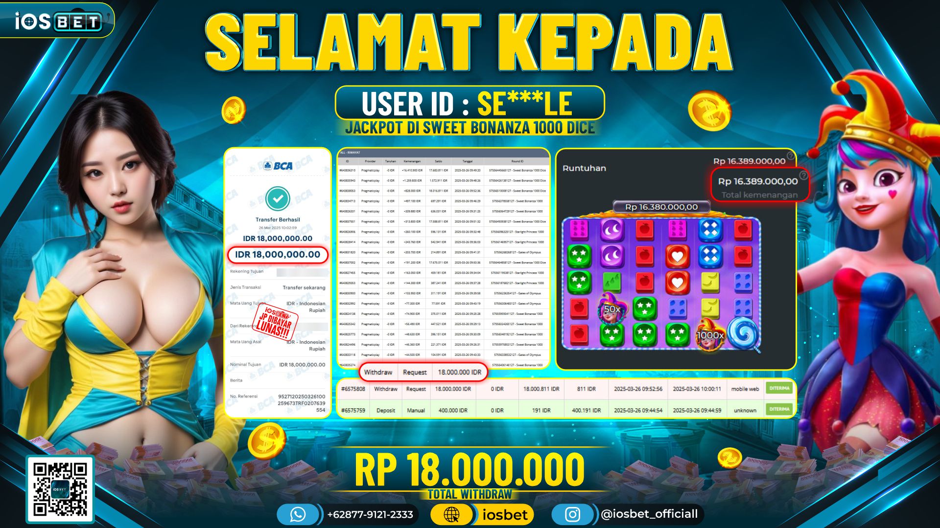 Bukti Pembayaran LUNAS SLOT GAME GACOR  Rp.18.000.000