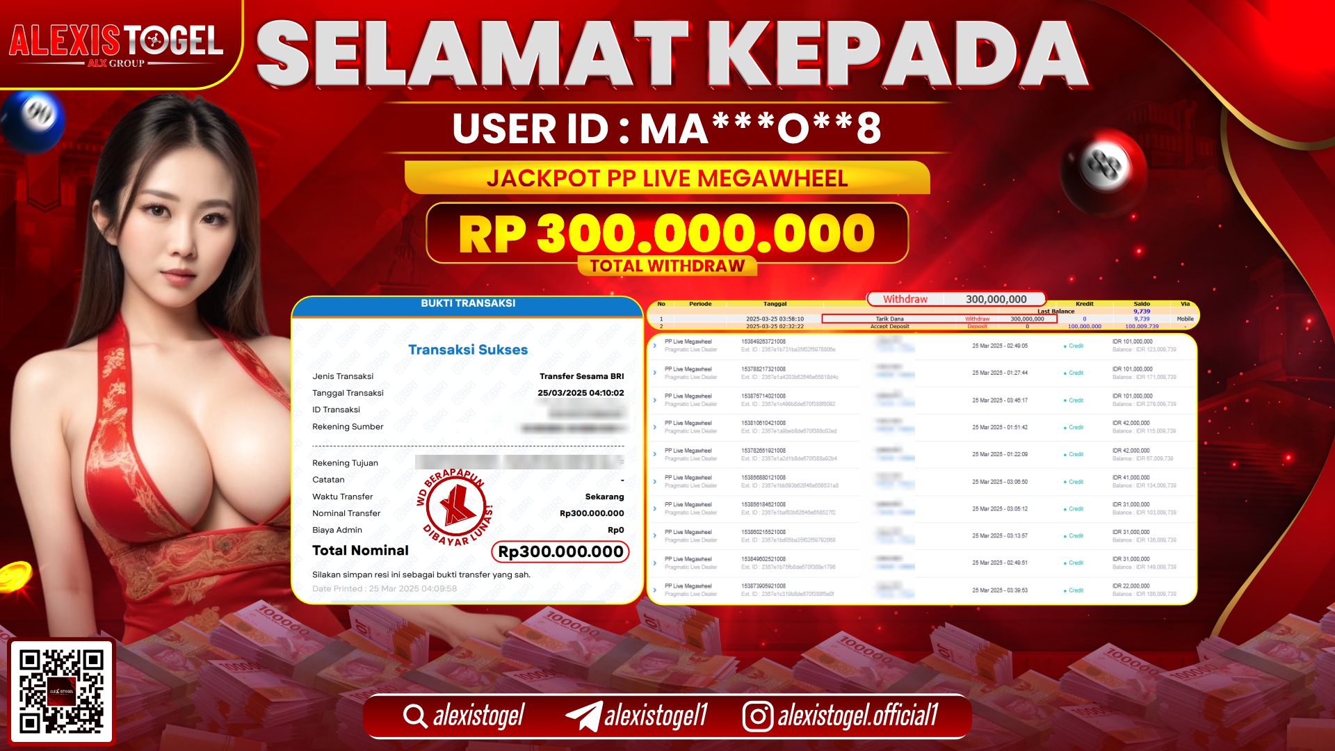 ALEXISTOGEL di PP LIVE MEGAWHEEL RP.300.000.000 LUNAS