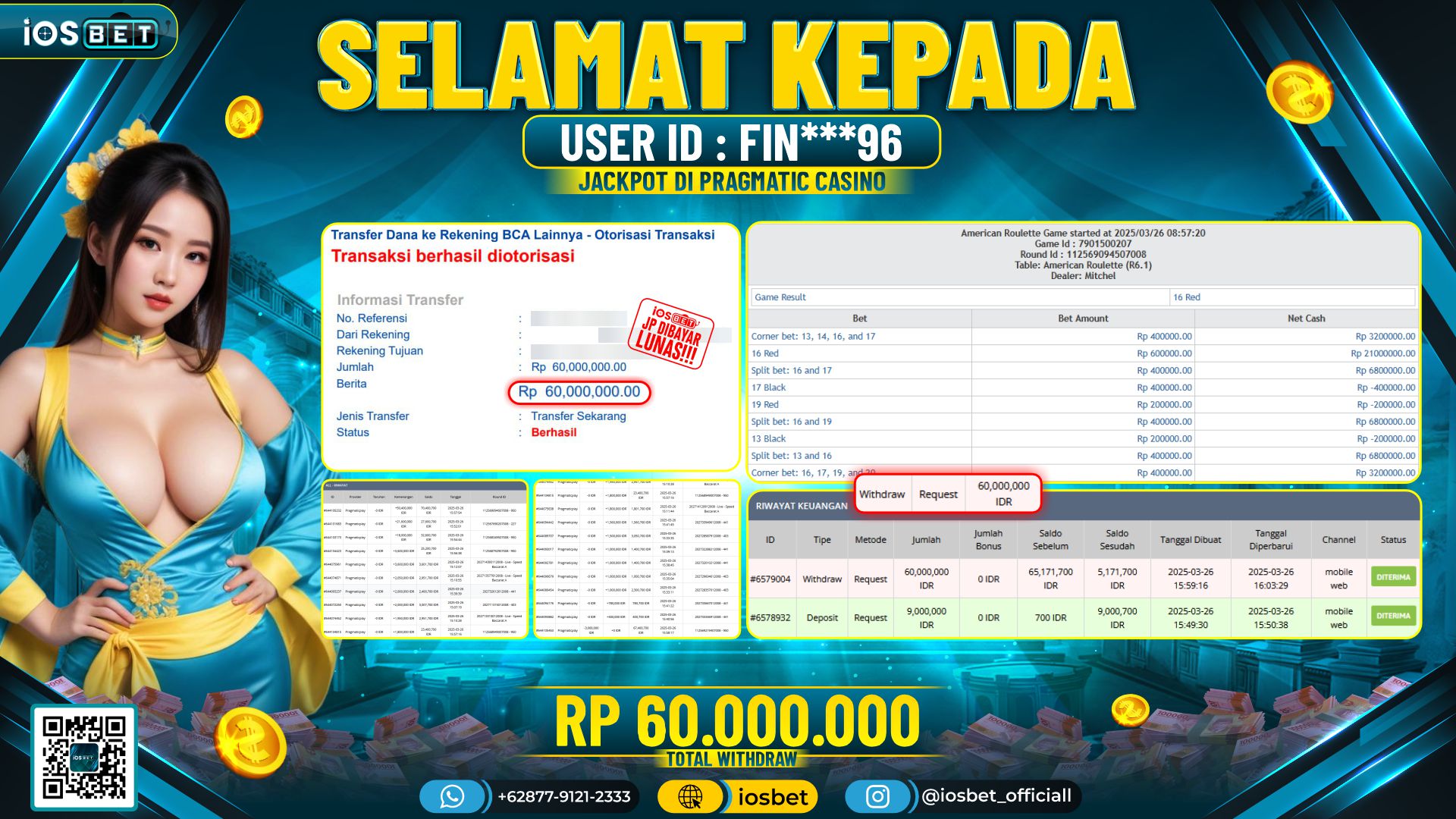 Bukti Pembayaran LUNAS SLOT GAME GACOR  Rp.60.000.000