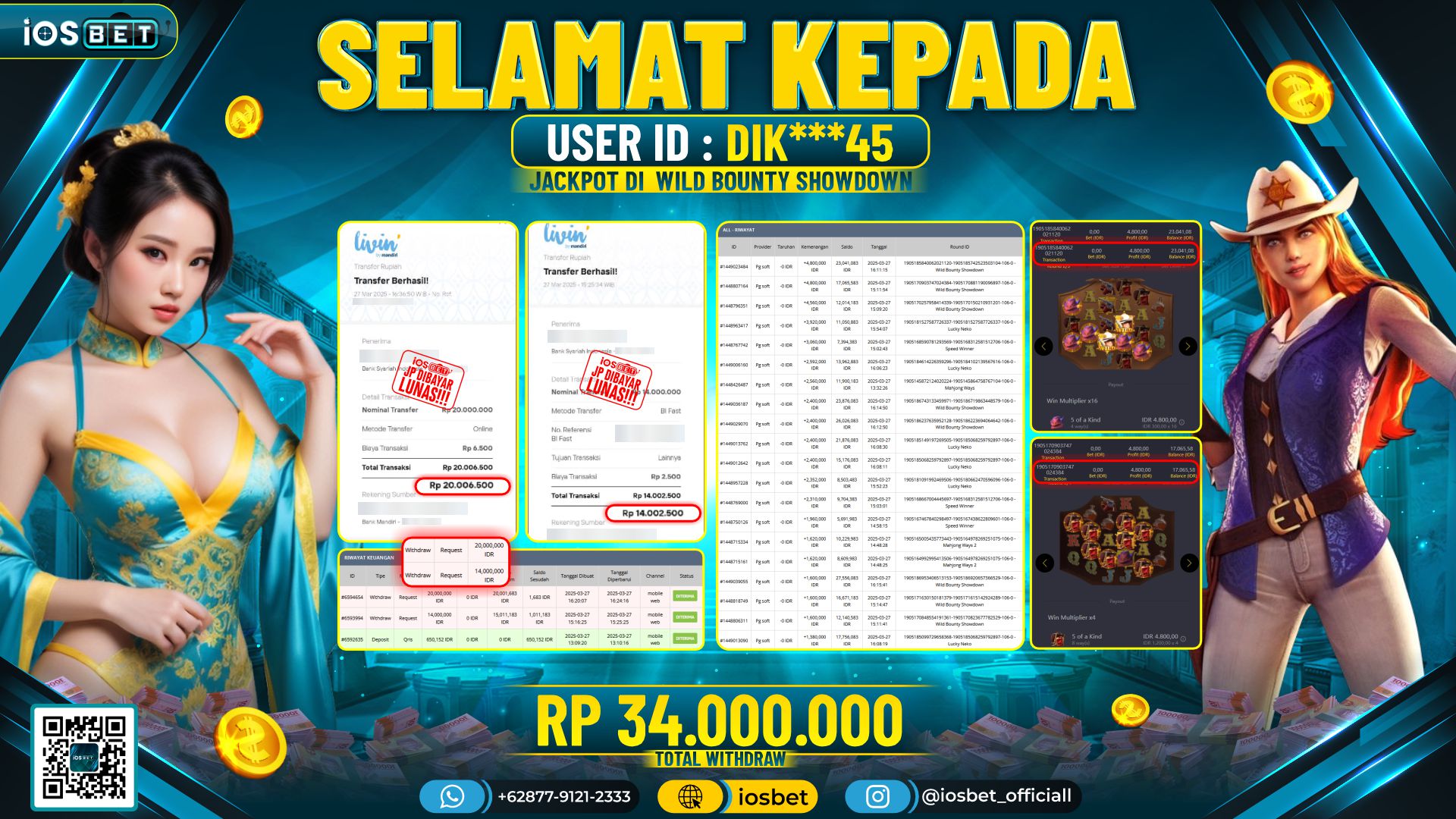 Bukti Pembayaran LUNAS SLOT GAME GACOR  Rp.34.000.000