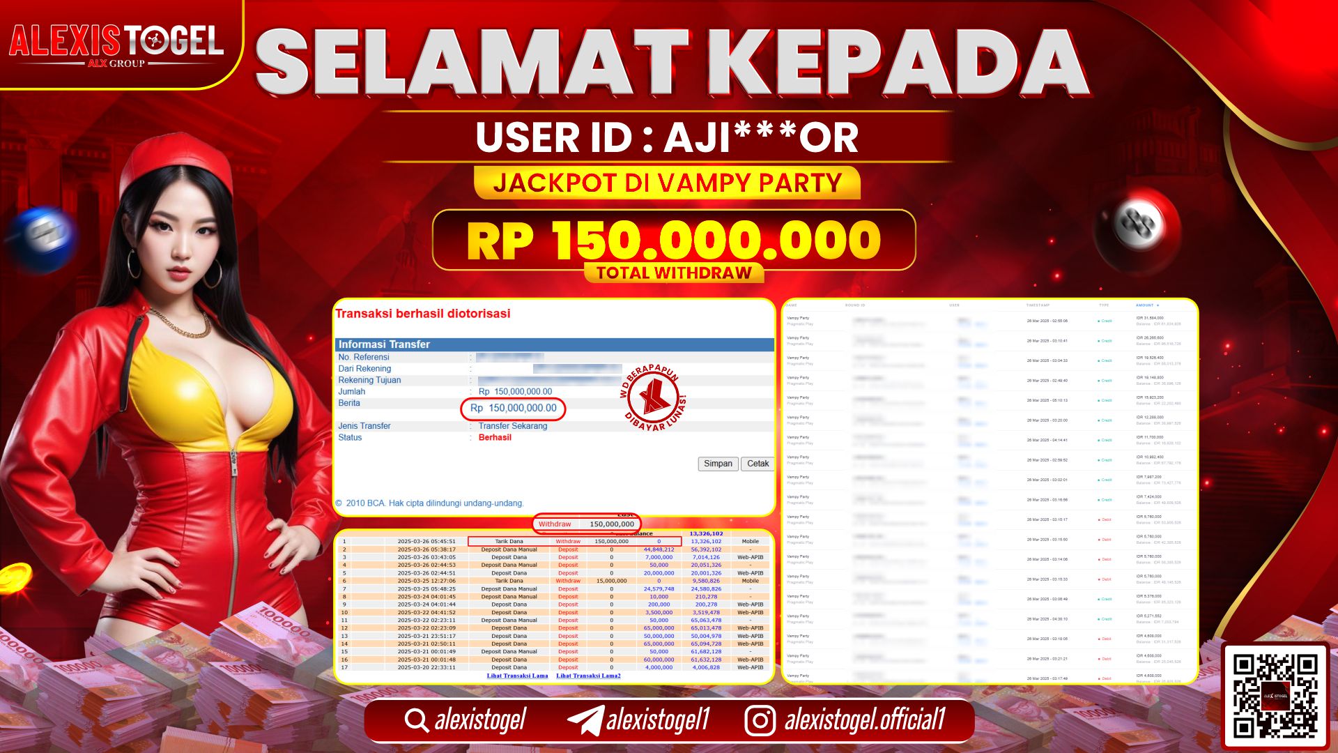 ALEXISTOGEL di SLOT VAMPY PARTY RP.150.000.000 LUNAS