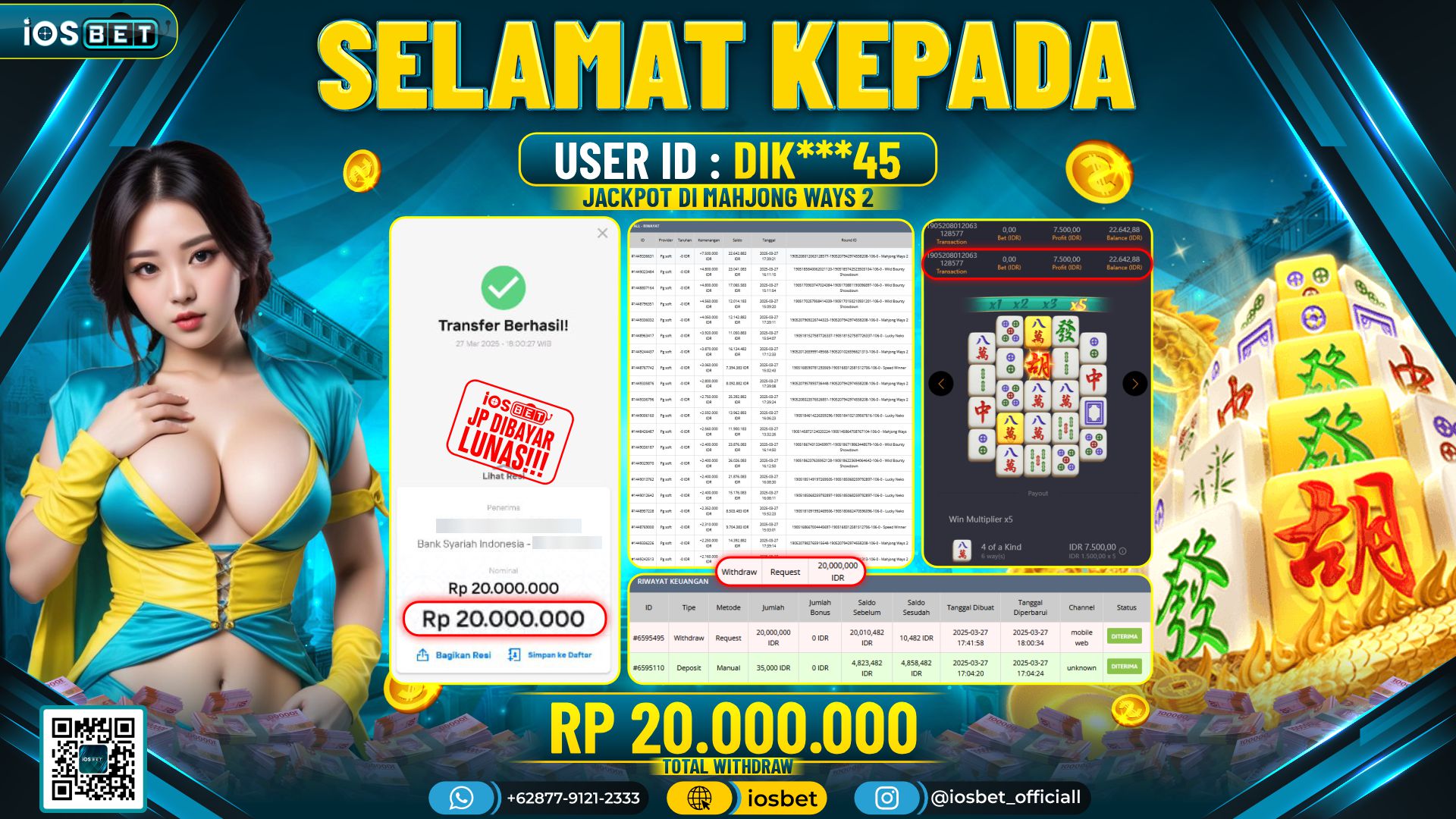 Bukti Pembayaran LUNAS SLOT GAME GACOR  Rp.20.000.000
