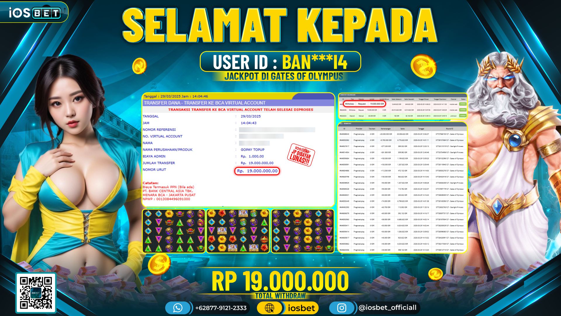 Bukti Pembayaran LUNAS SLOT GAME GACOR  Rp.19.000.000