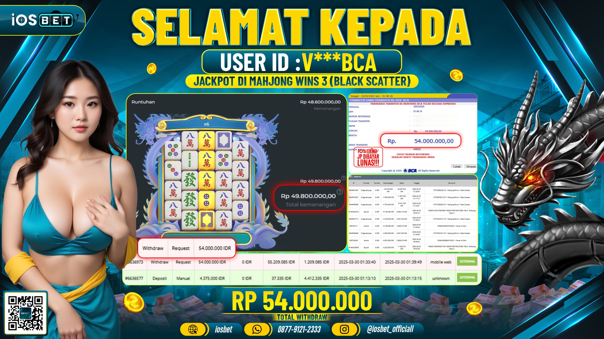Bukti Pembayaran LUNAS SLOT GAME GACOR  Rp.54.000.000
