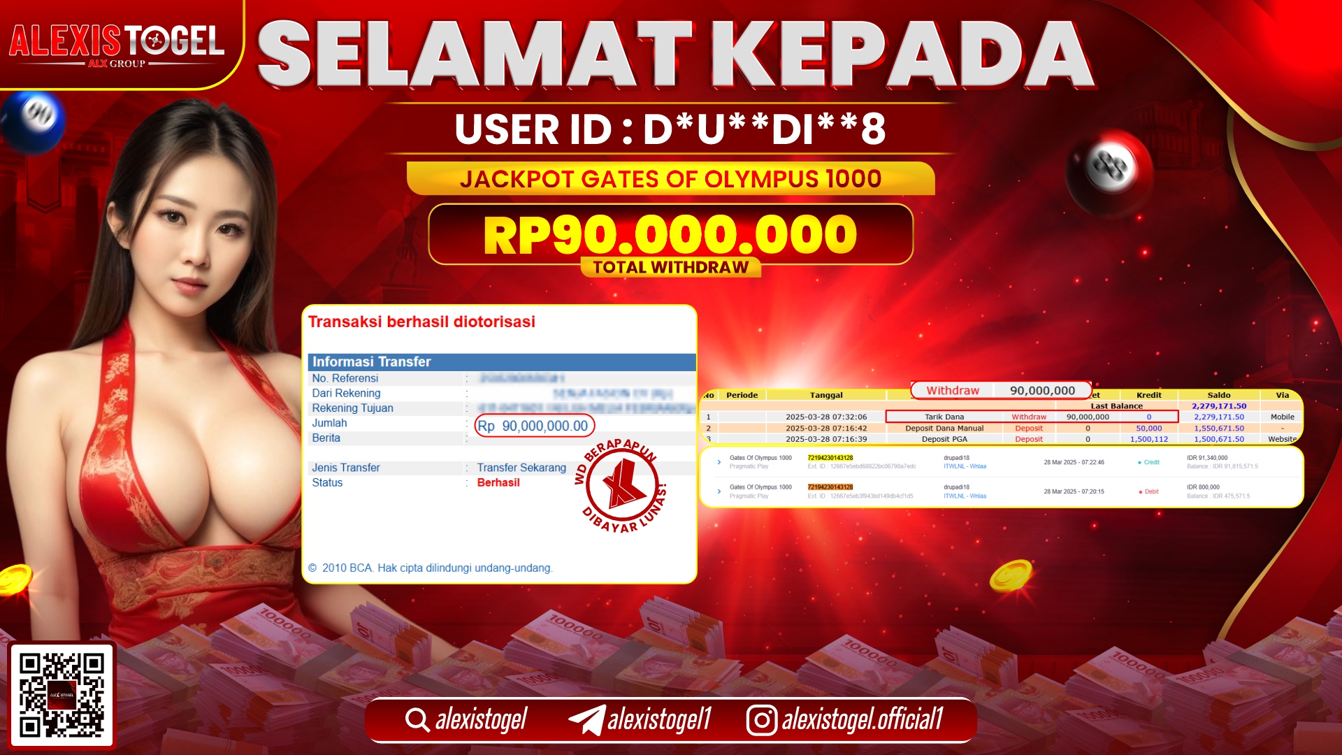 ALEXISTOGEL di SLOT GATES OF OLYMPUS RP.90.000.000 LUNAS