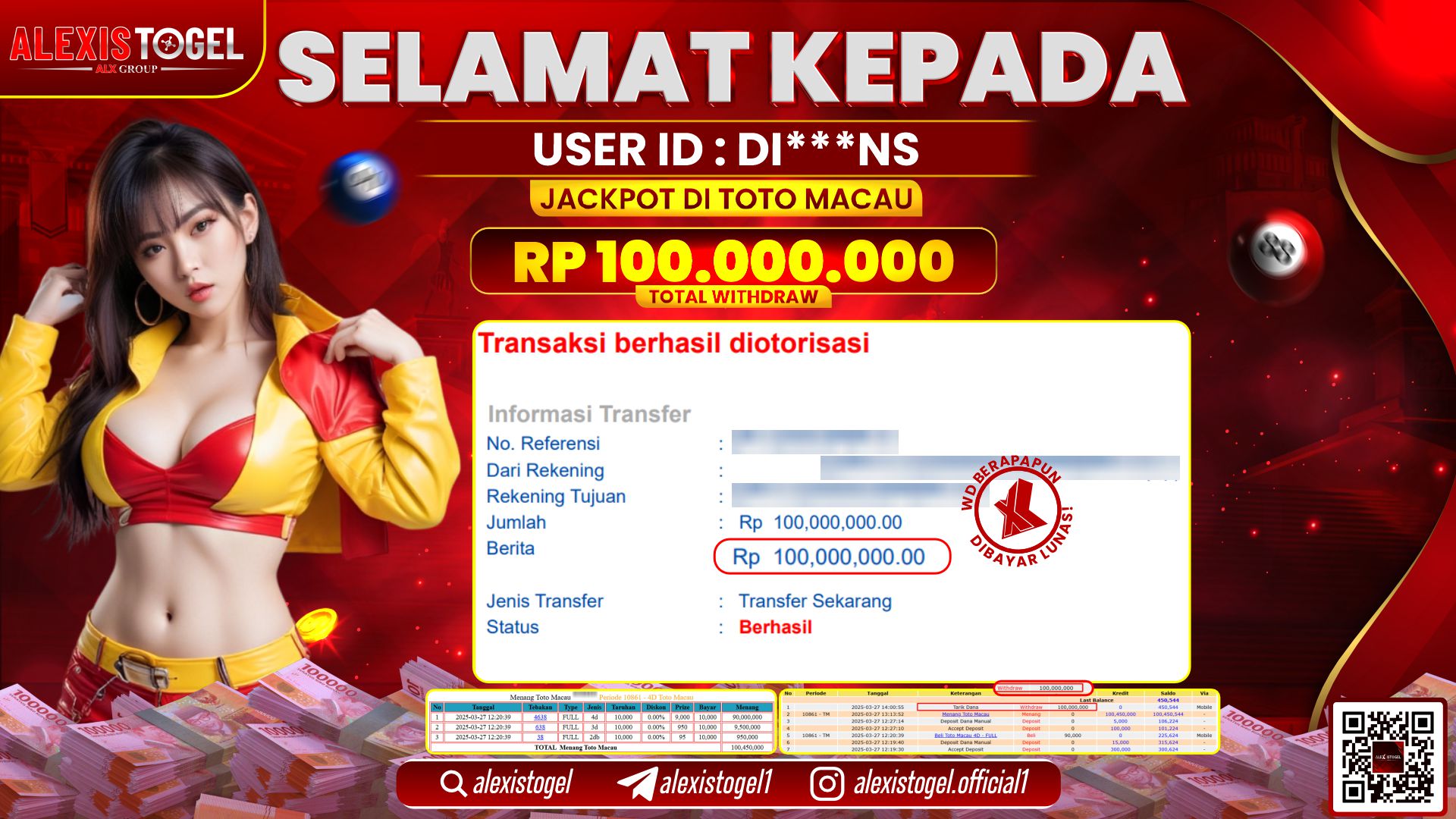 ALEXISTOGEL di TOGEL TOTOMACAU RP.100.000.000 LUNAS