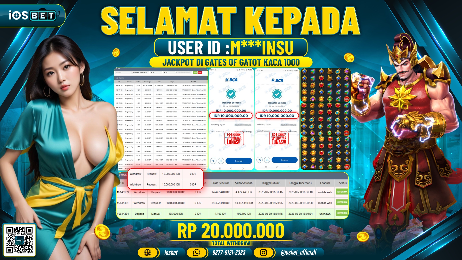 Bukti Pembayaran LUNAS SLOT GAME GACOR  Rp.20.000.000