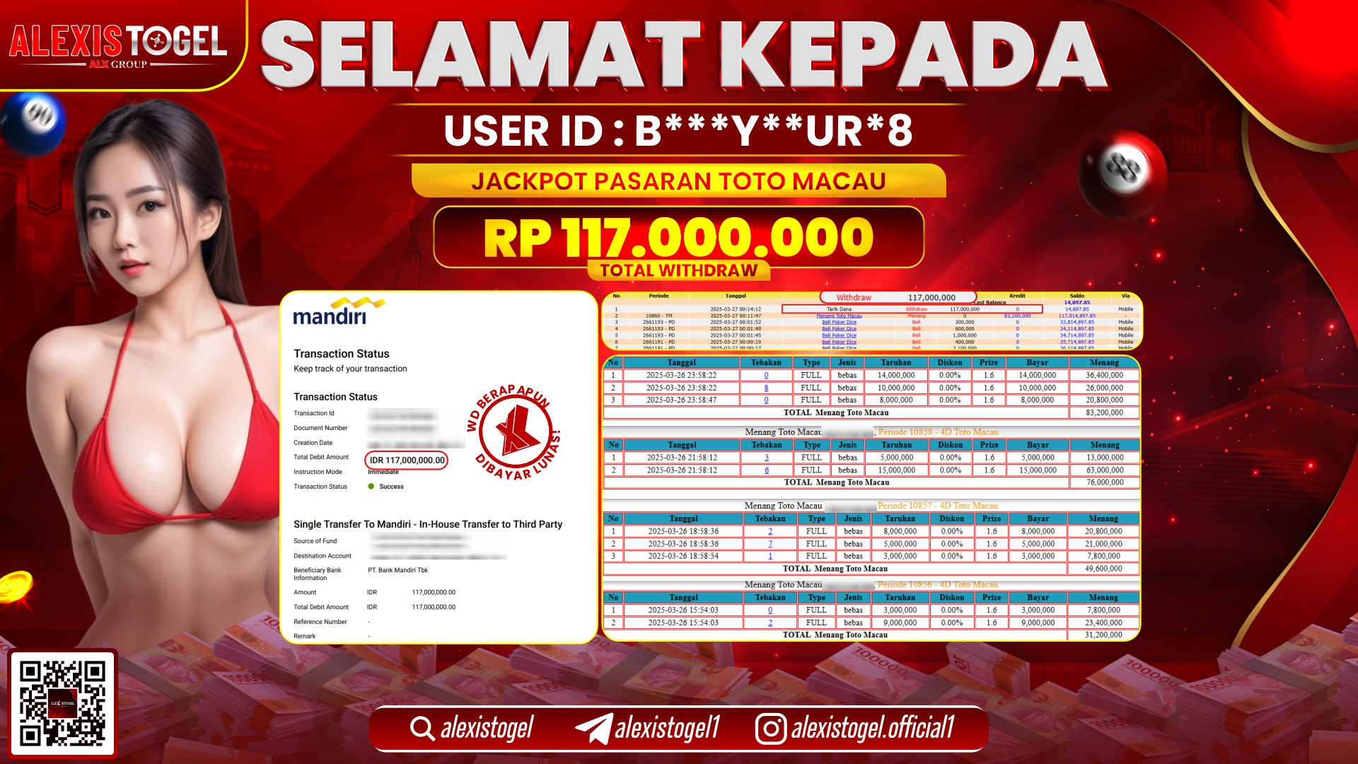 ALEXISTOGEL di TOGEL TOTOMACAU RP.117.000.000 LUNAS