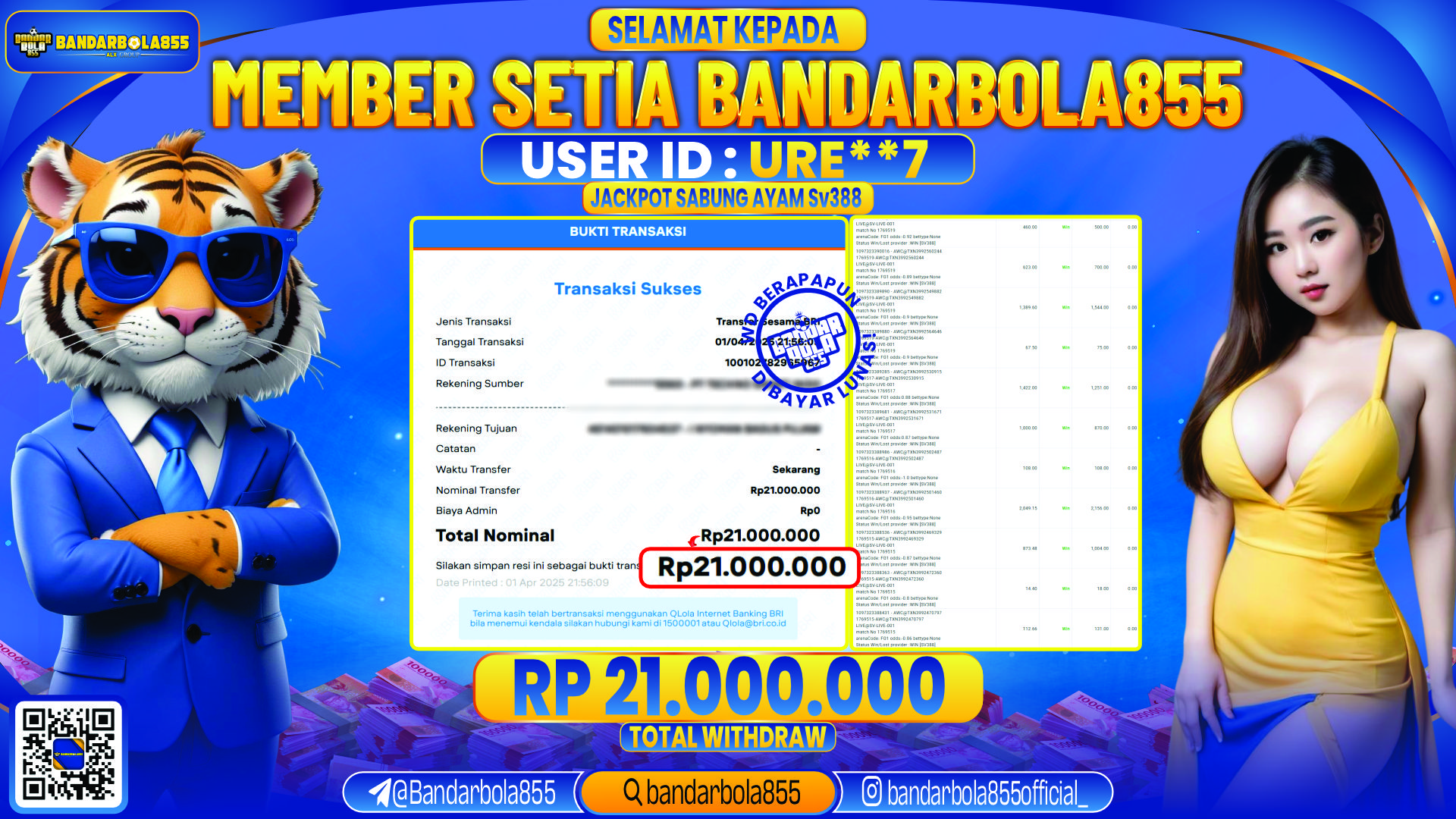 🎖 JACKPOT DI BANDARBOLA855 🎖