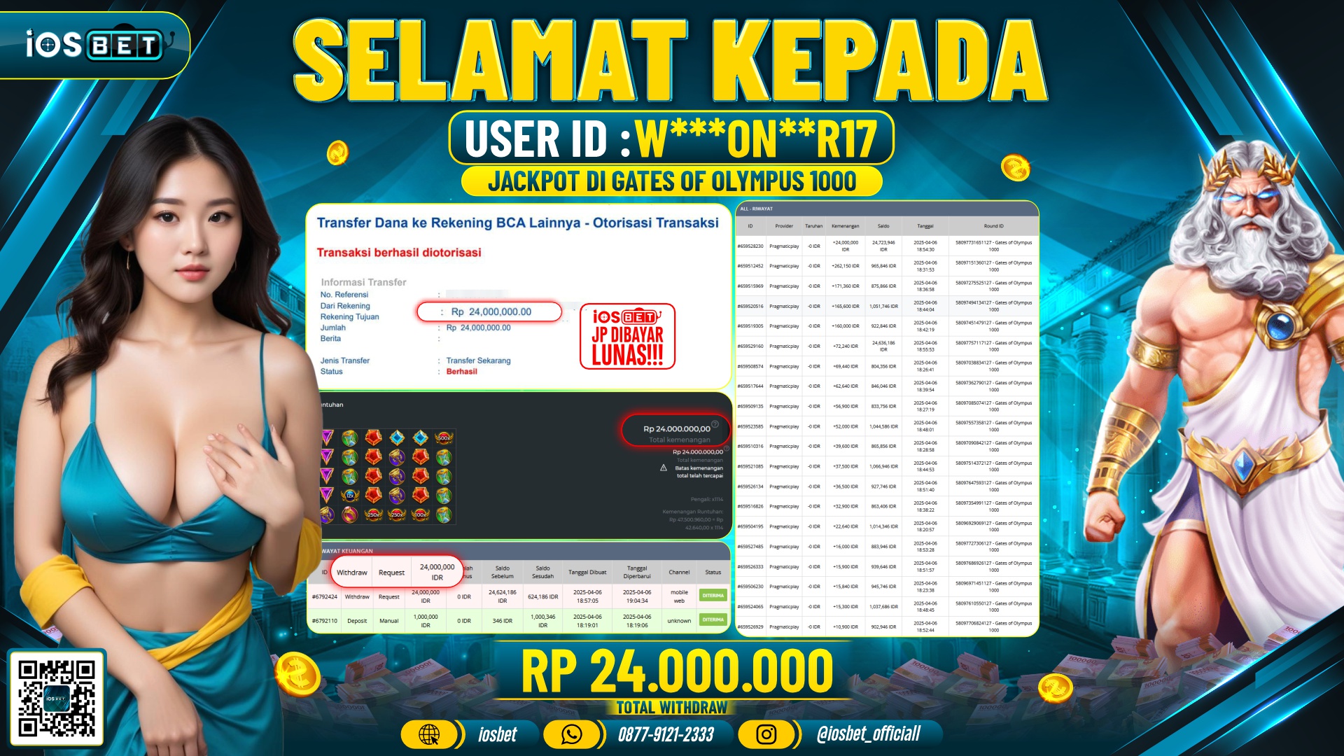 Bukti Pembayaran LUNAS SLOT GAME GACOR  Rp.24.000.000