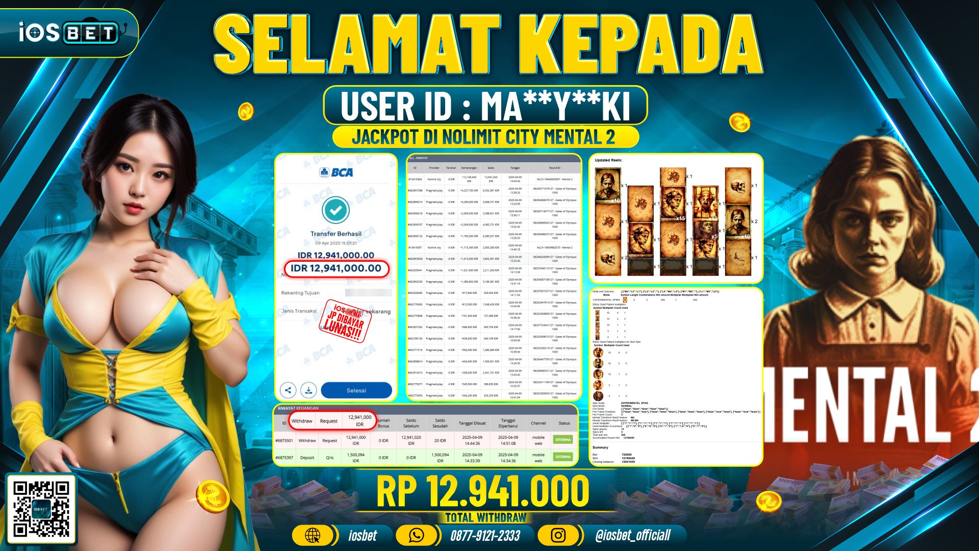 Bukti Pembayaran LUNAS SLOT GAME GACOR  Rp.12.941.000