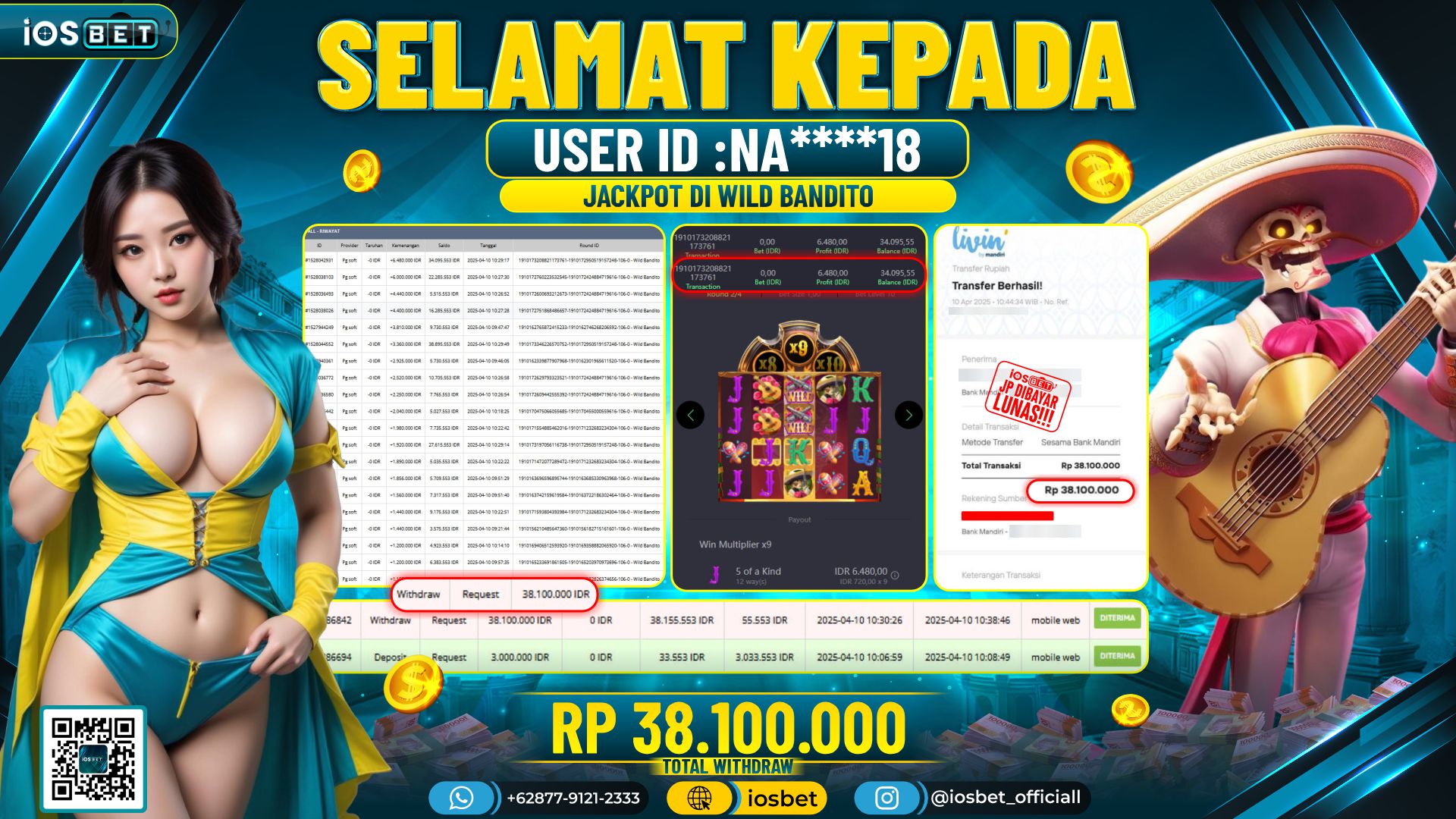 Bukti Pembayaran LUNAS SLOT GAME GACOR  Rp.38.100.000