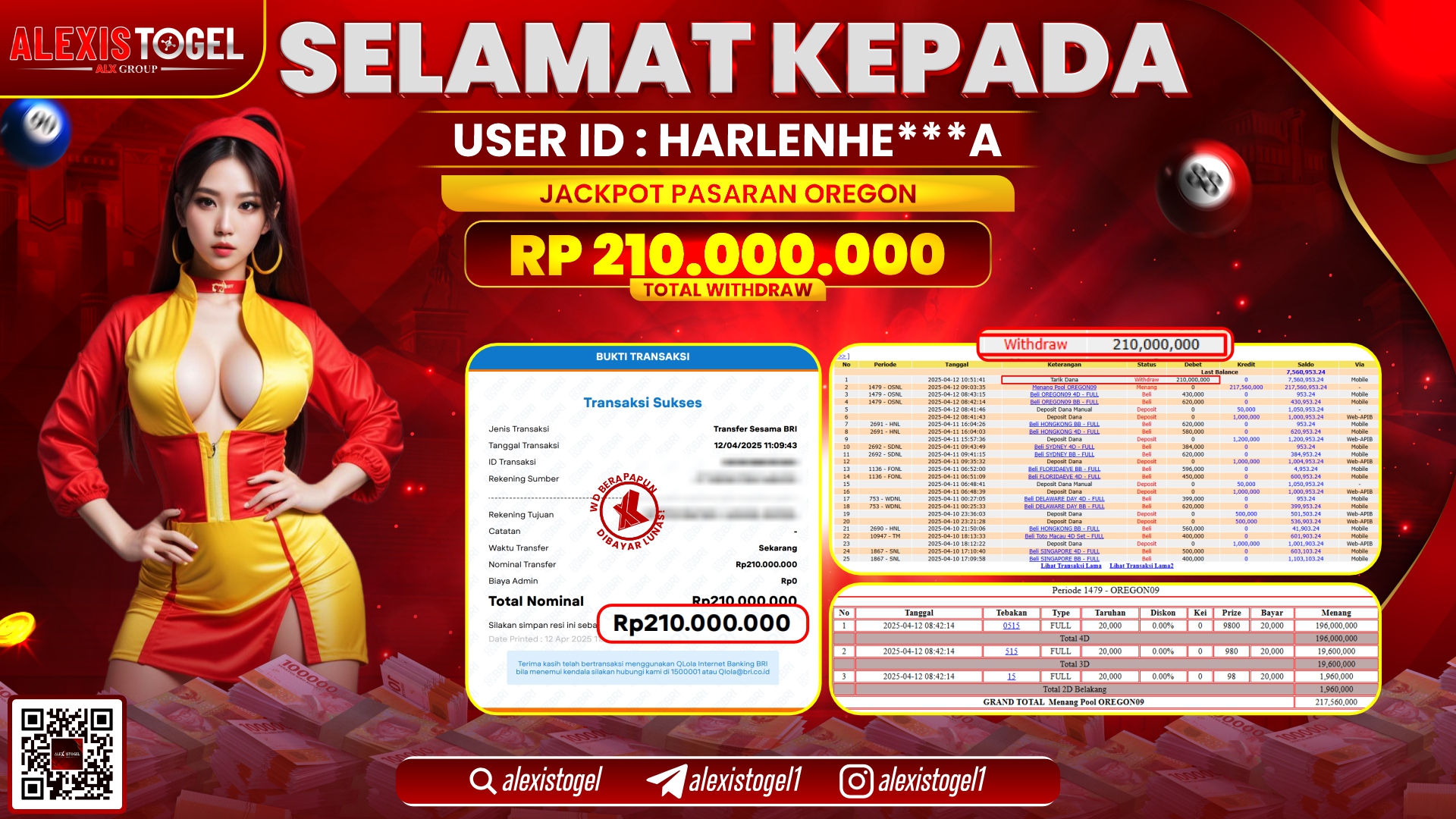 ALEXISTOGEL di TOGEL OREGON RP.210.000.000 LUNAS