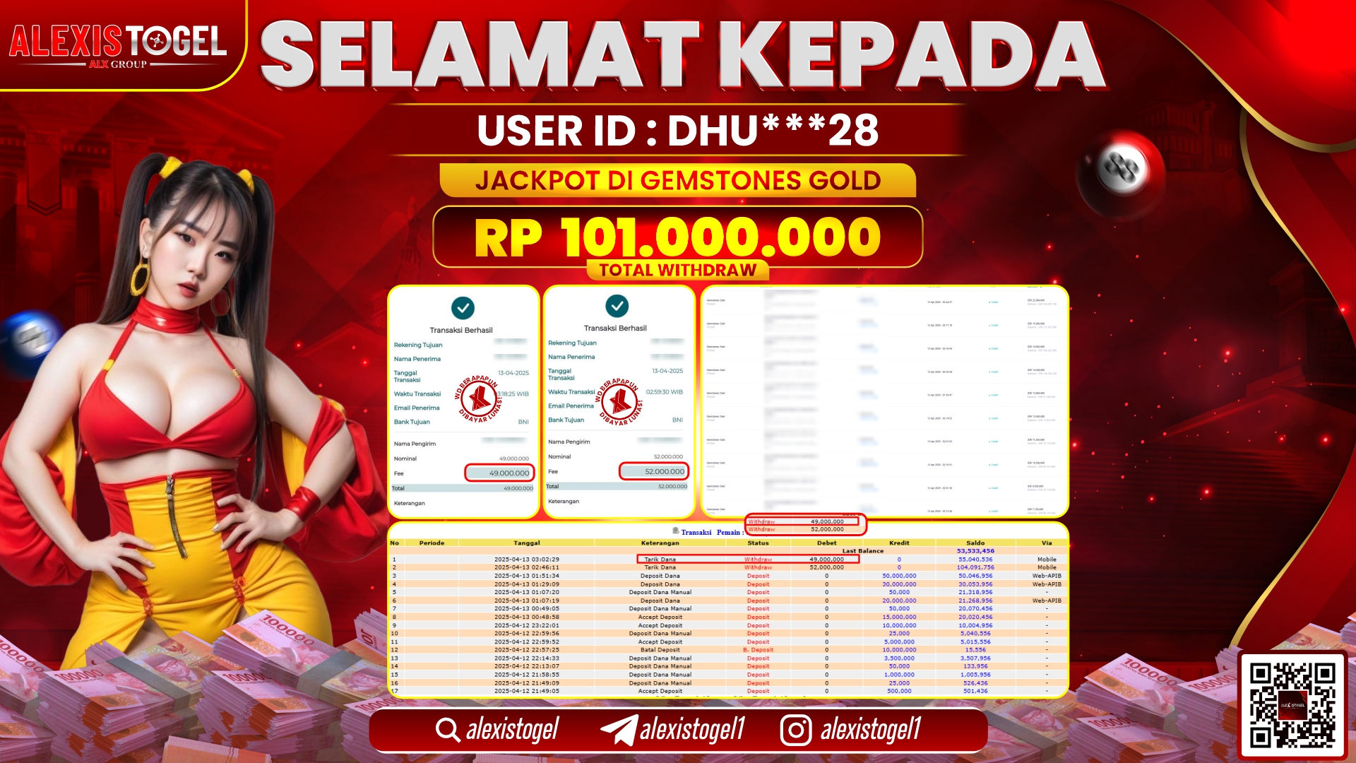 ALEXISTOGEL di SLOT GEMSTONES GOLD RP.101.000.000 LUNAS