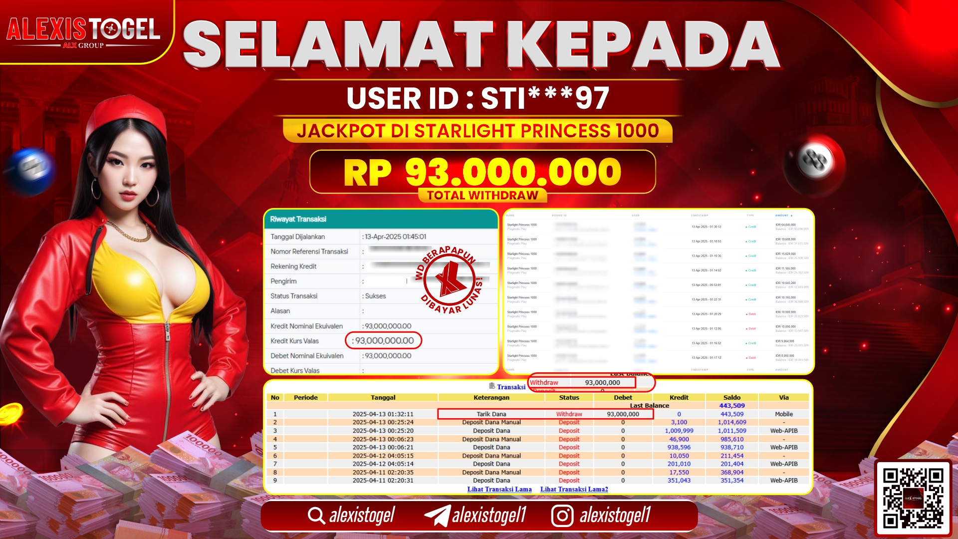 ALEXISTOGEL di SLOT STARLIGHT PRINCESS RP.93.000.000 LUNAS