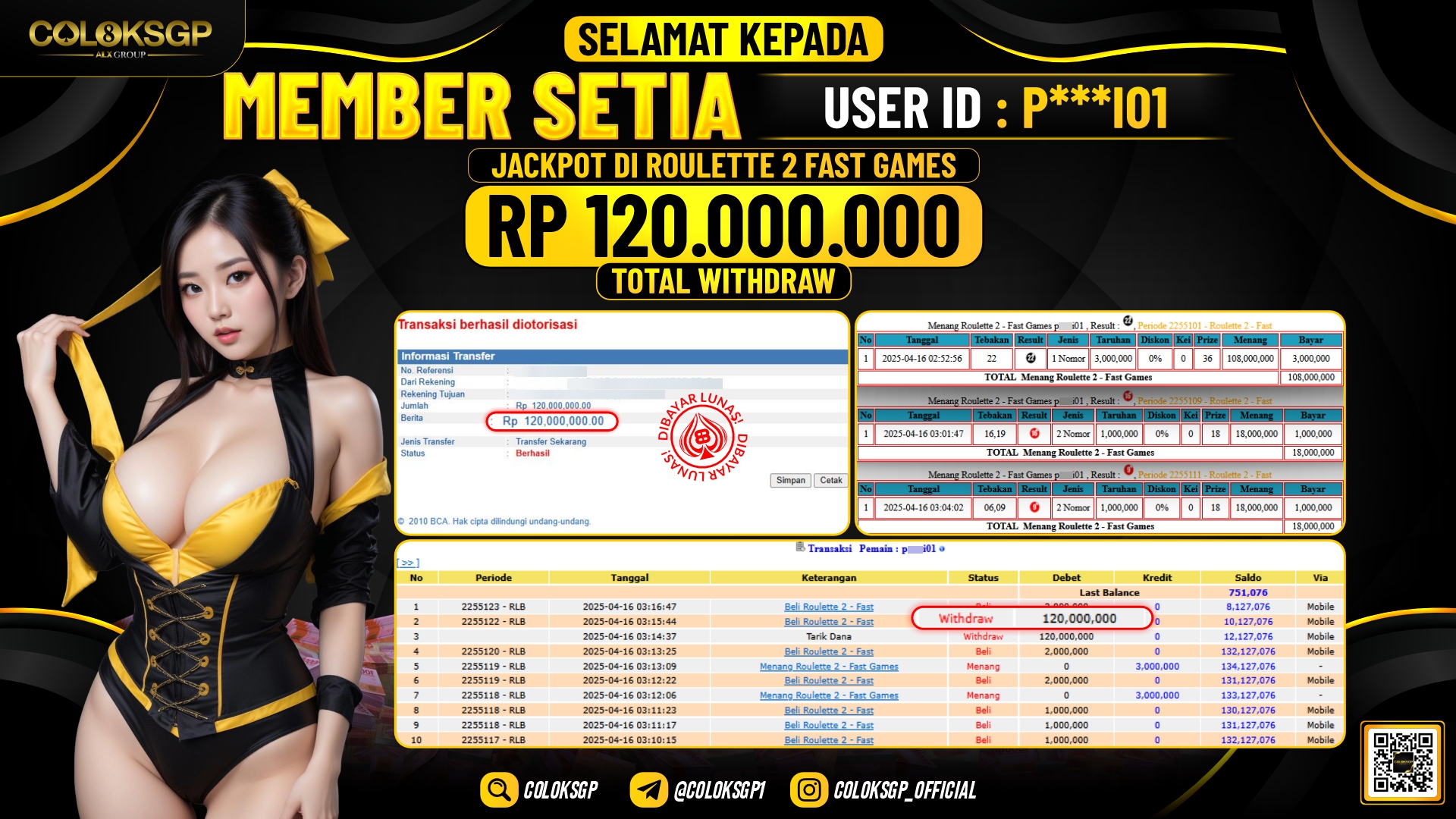 COLOKSGP JACKPOT ROULETTE 2 FAST GAMES