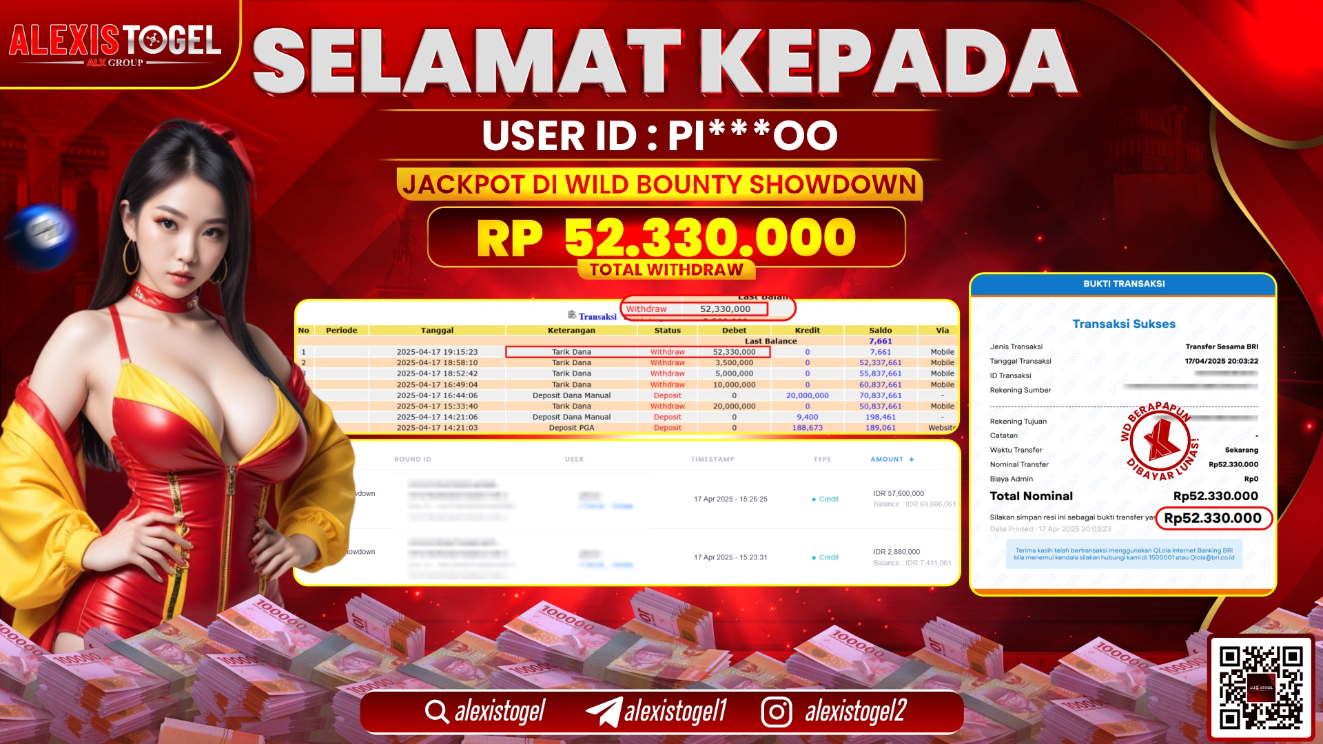 ALEXISTOGEL di SLOT WILD BOUNTY SHOWDOWN RP.52.330.000 LUNAS