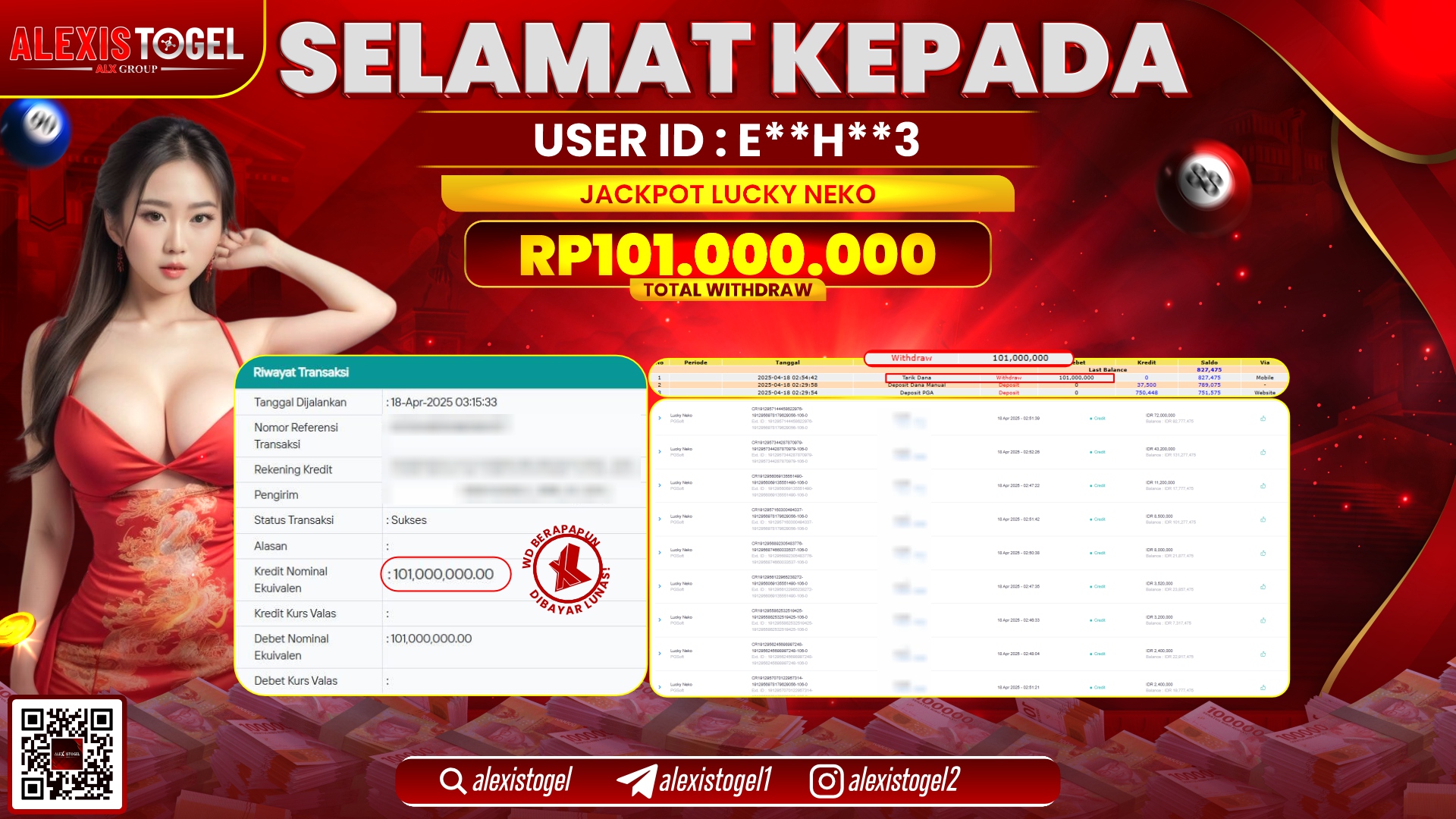 ALEXISTOGEL di SLOT LUCKY NEKO RP.101.000.000 LUNAS