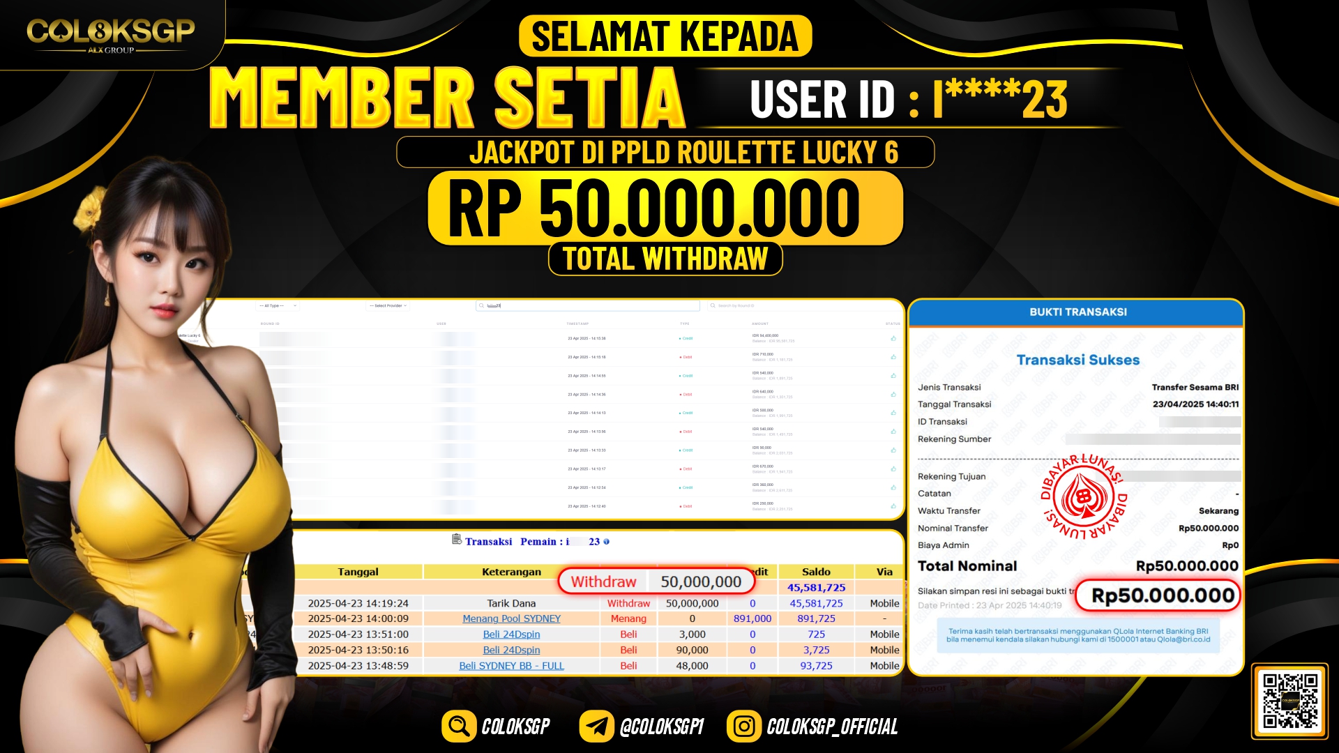 COLOKSGP JACKPOT PPLD ROULETTE LUCKY 6