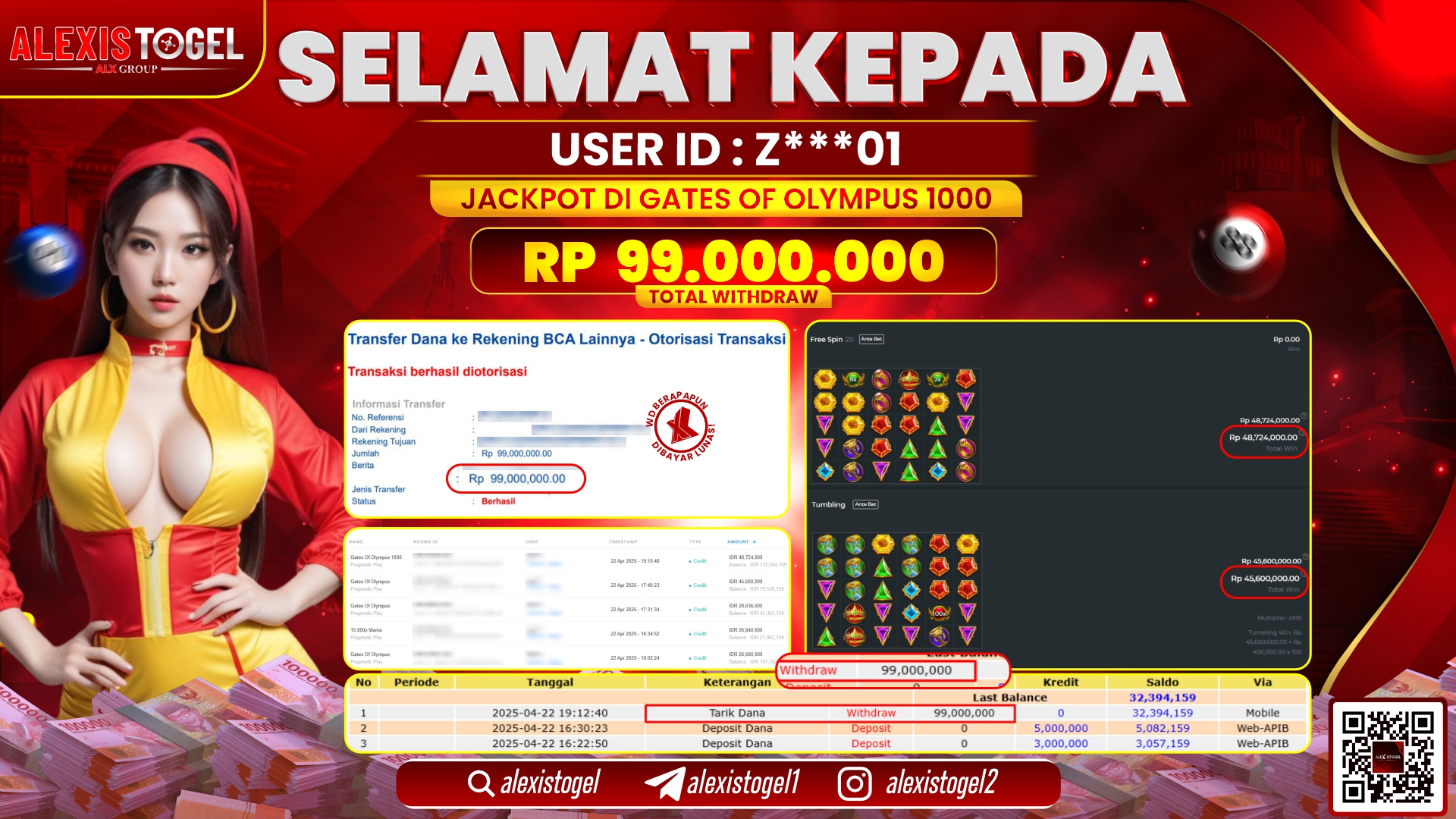 ALEXISTOGEL di SLOT GATES OF OLYMPUS RP.99.000.000 LUNAS