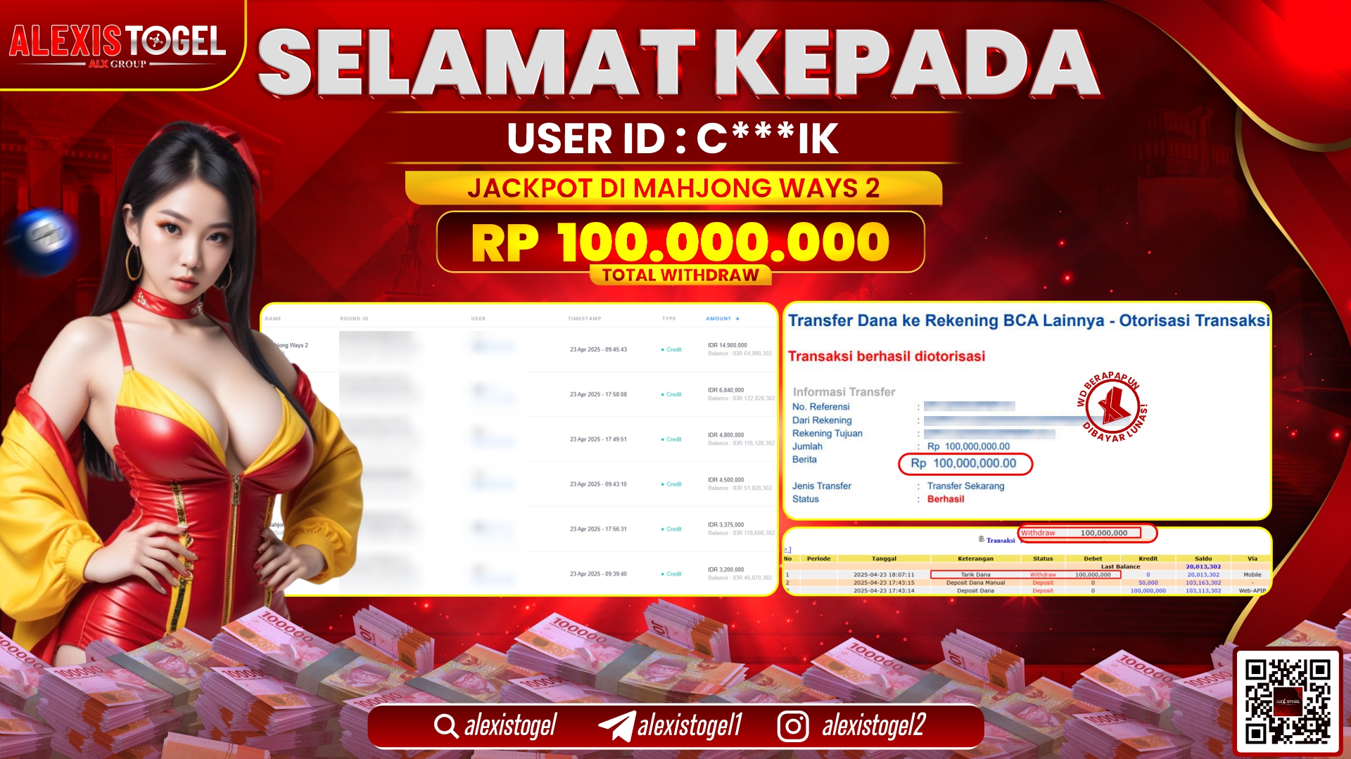 ALEXISTOGEL di SLOT MAHJONG WAYS 2 RP.100.000.000 LUNAS