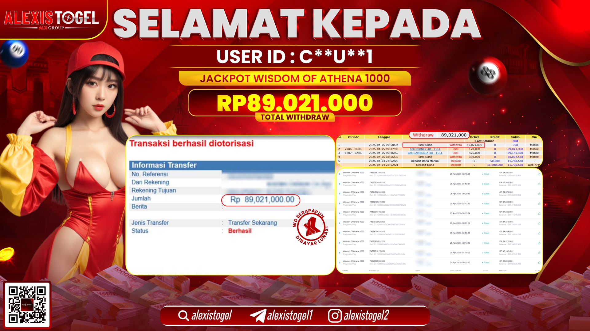 ALEXISTOGEL di SLOT WISDOM OF ATHENA RP.89.021.000 LUNAS