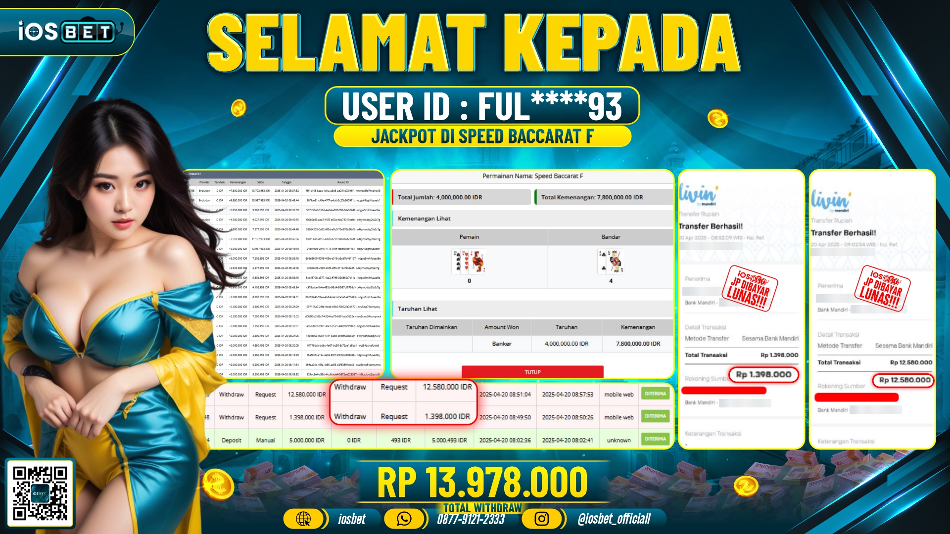 Bukti Pembayaran LUNAS POKER GAME GACOR  Rp.13.978.000