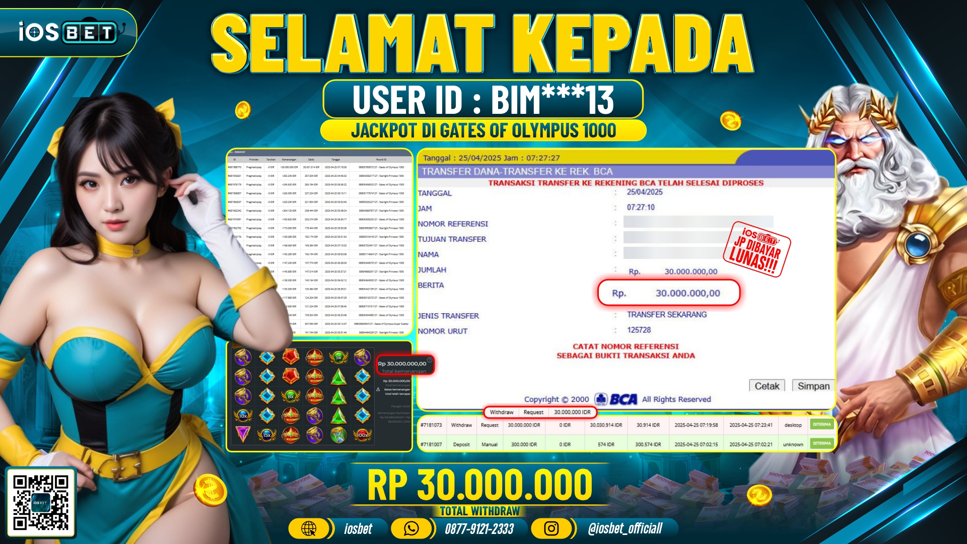 Bukti Pembayaran LUNAS SLOT GAME GACOR  Rp.30.000.000