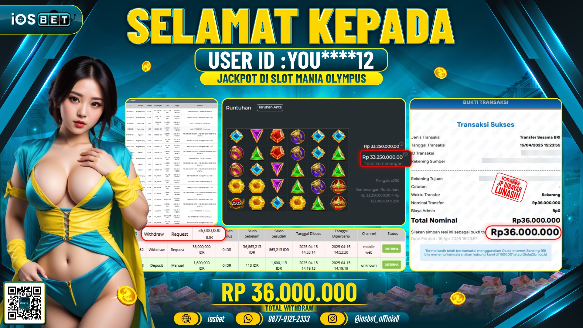 Bukti Pembayaran LUNAS SLOT GAME GACOR  Rp.36.000.000