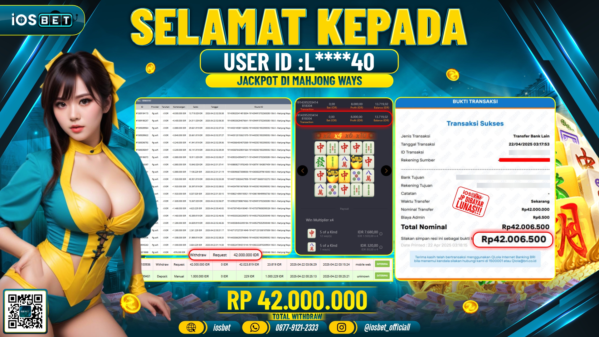 Bukti Pembayaran LUNAS SLOT GAME GACOR  Rp.42.000.000