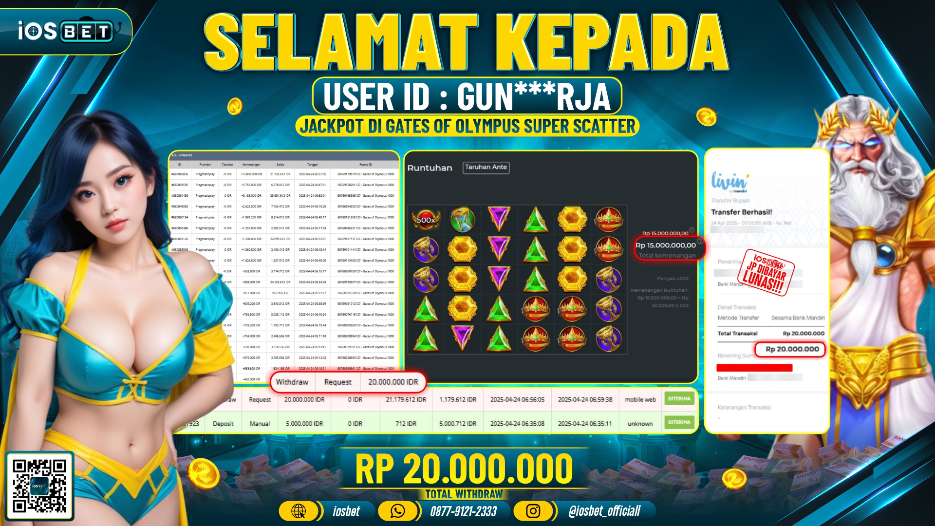 Bukti Pembayaran LUNAS SLOT GAME GACOR  Rp.20.000.000