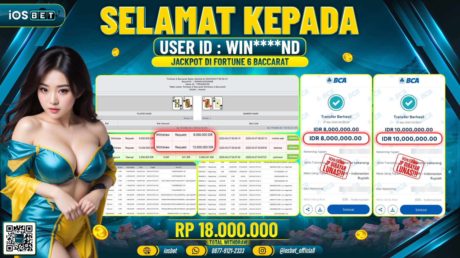 Bukti Pembayaran LUNAS POKER GAME GACOR  Rp.18.000.000