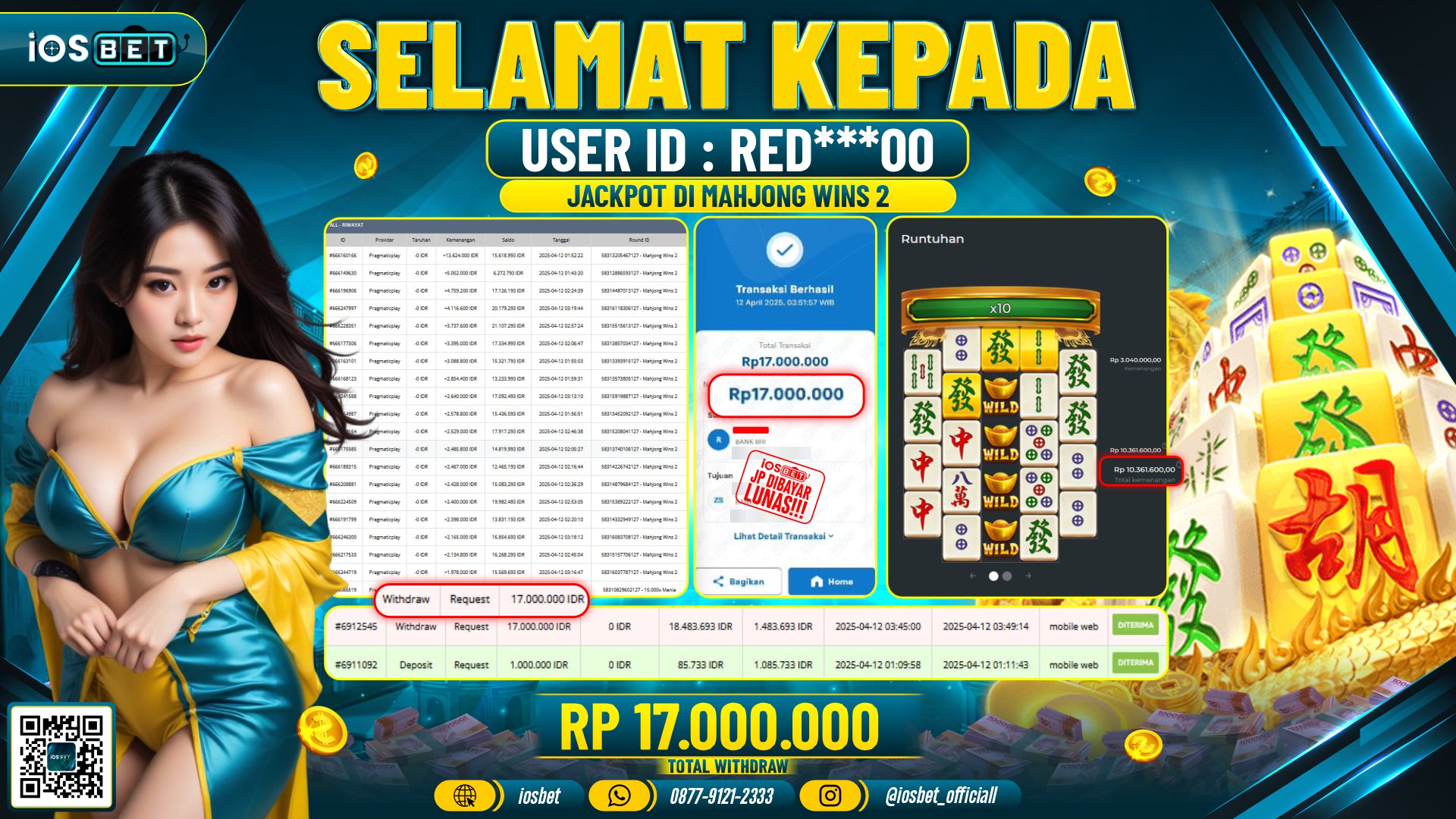 Bukti Pembayaran LUNAS SLOT GAME GACOR  Rp.17.000.000