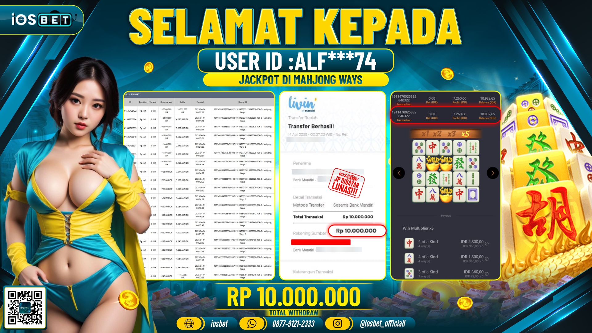 Bukti Pembayaran LUNAS SLOT GAME GACOR  Rp.10.000.000