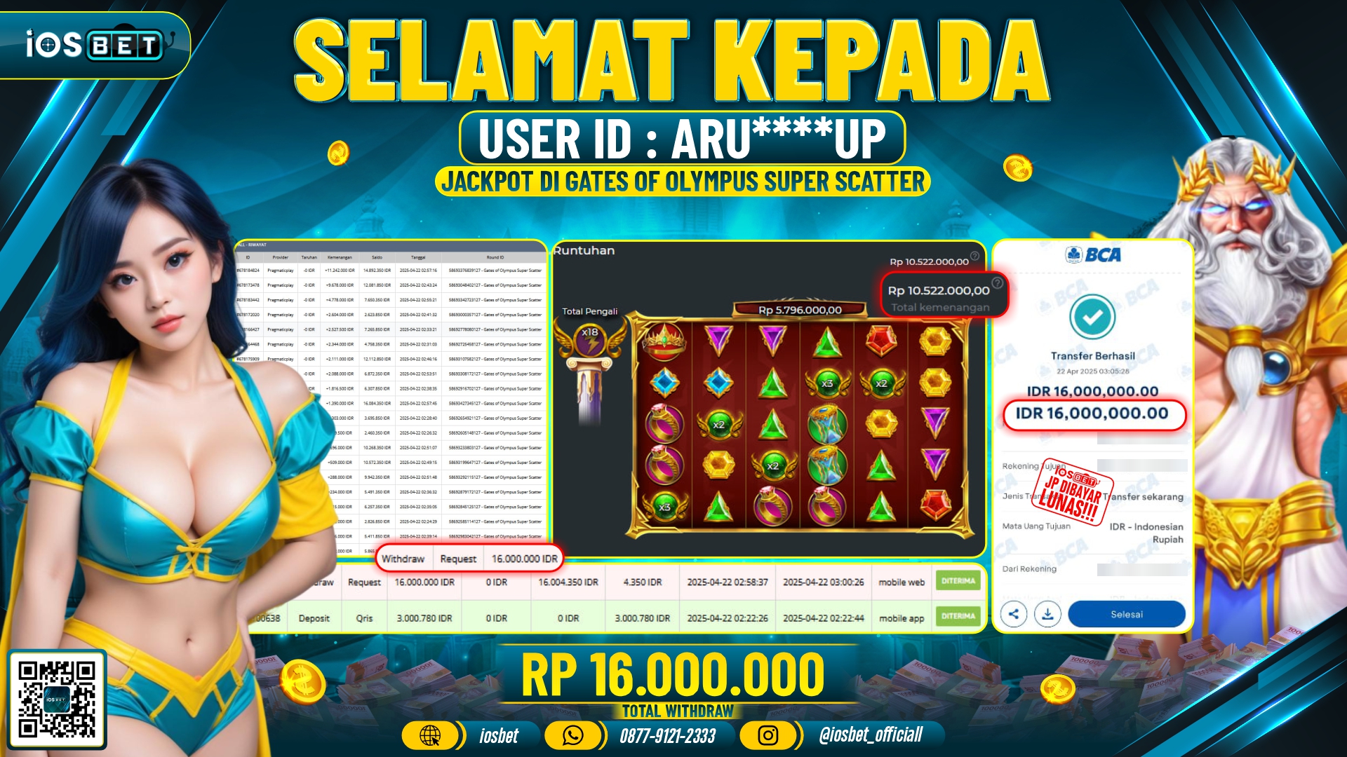 Bukti Pembayaran LUNAS SLOT GAME GACOR  Rp.16.000.000