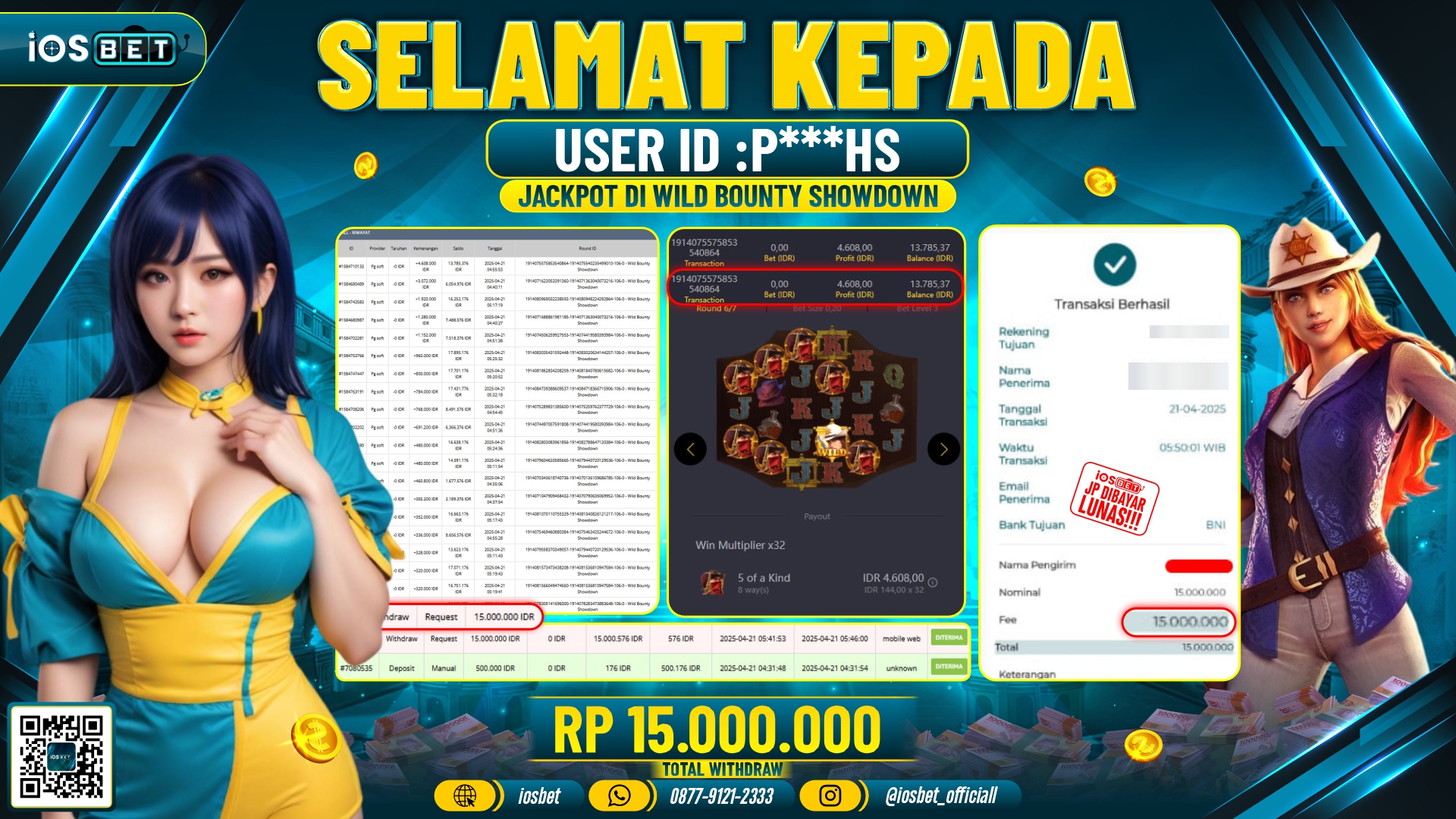 Bukti Pembayaran LUNAS SLOT GAME GACOR  Rp.15.000.000