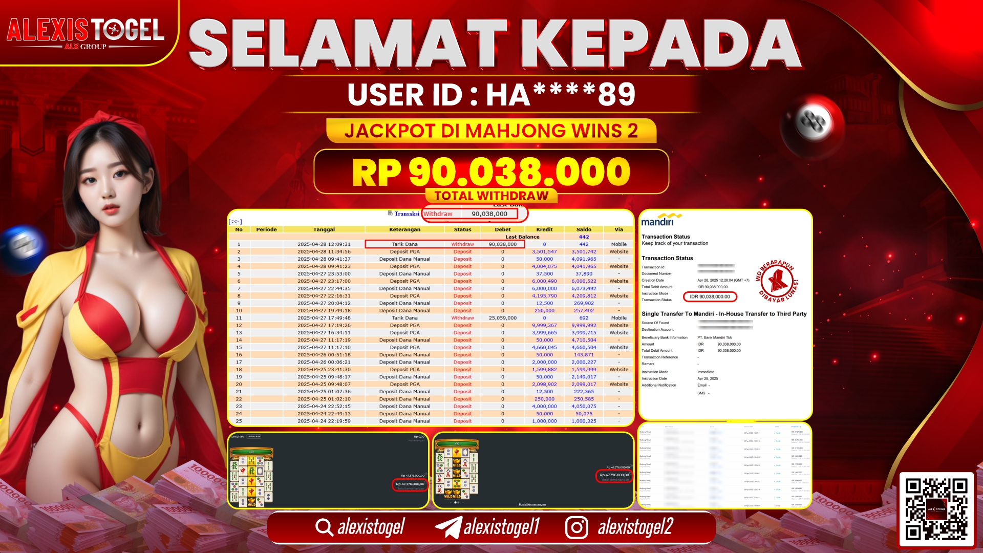 ALEXISTOGEL di SLOT MAHJONG WAYS 2 RP.90.038.000 LUNAS