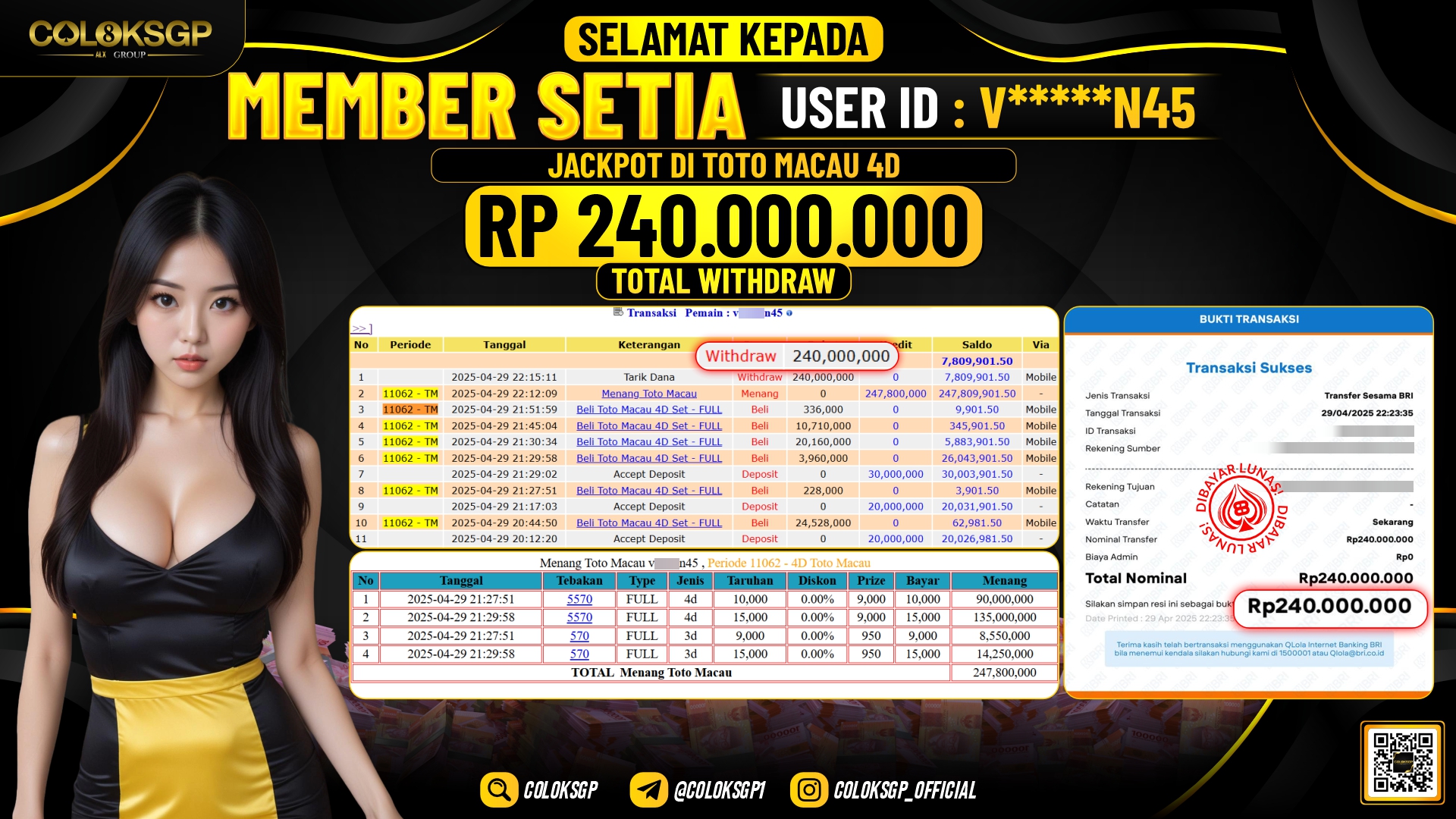 COLOKSGP JACKPOT TOTO MACAU 4D