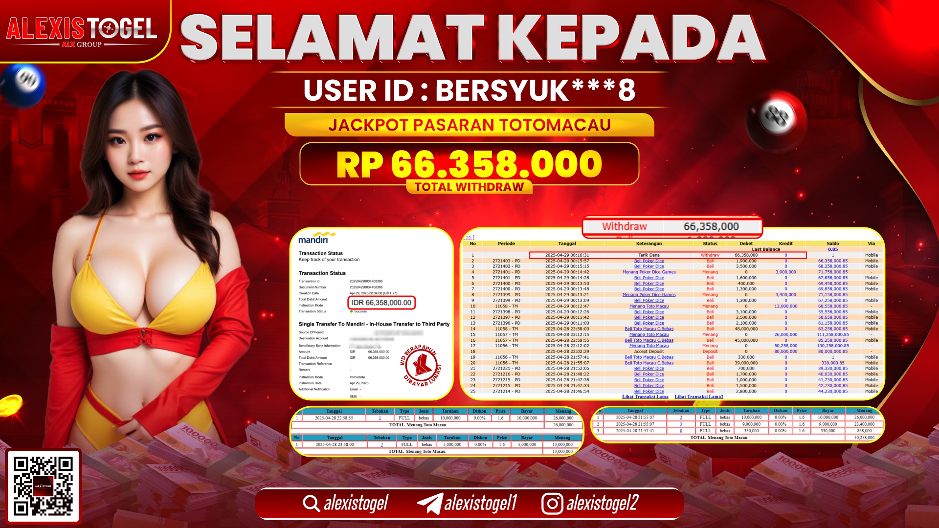 ALEXISTOGEL di TOGEL TOTOMACAU RP.66.358.000 LUNAS