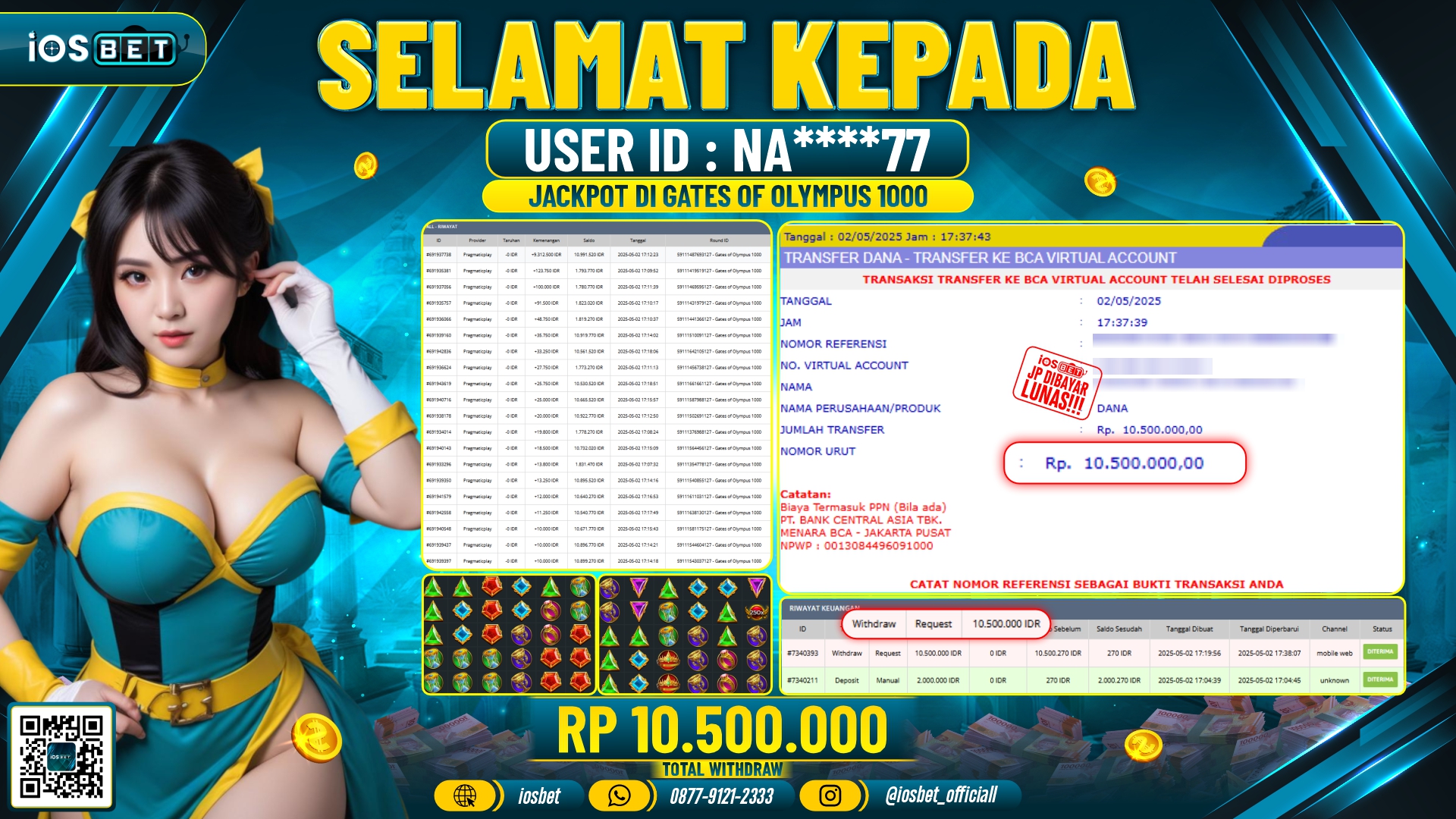 Bukti Pembayaran SLOT GACOR GAME GACOR  Rp.10.500.000