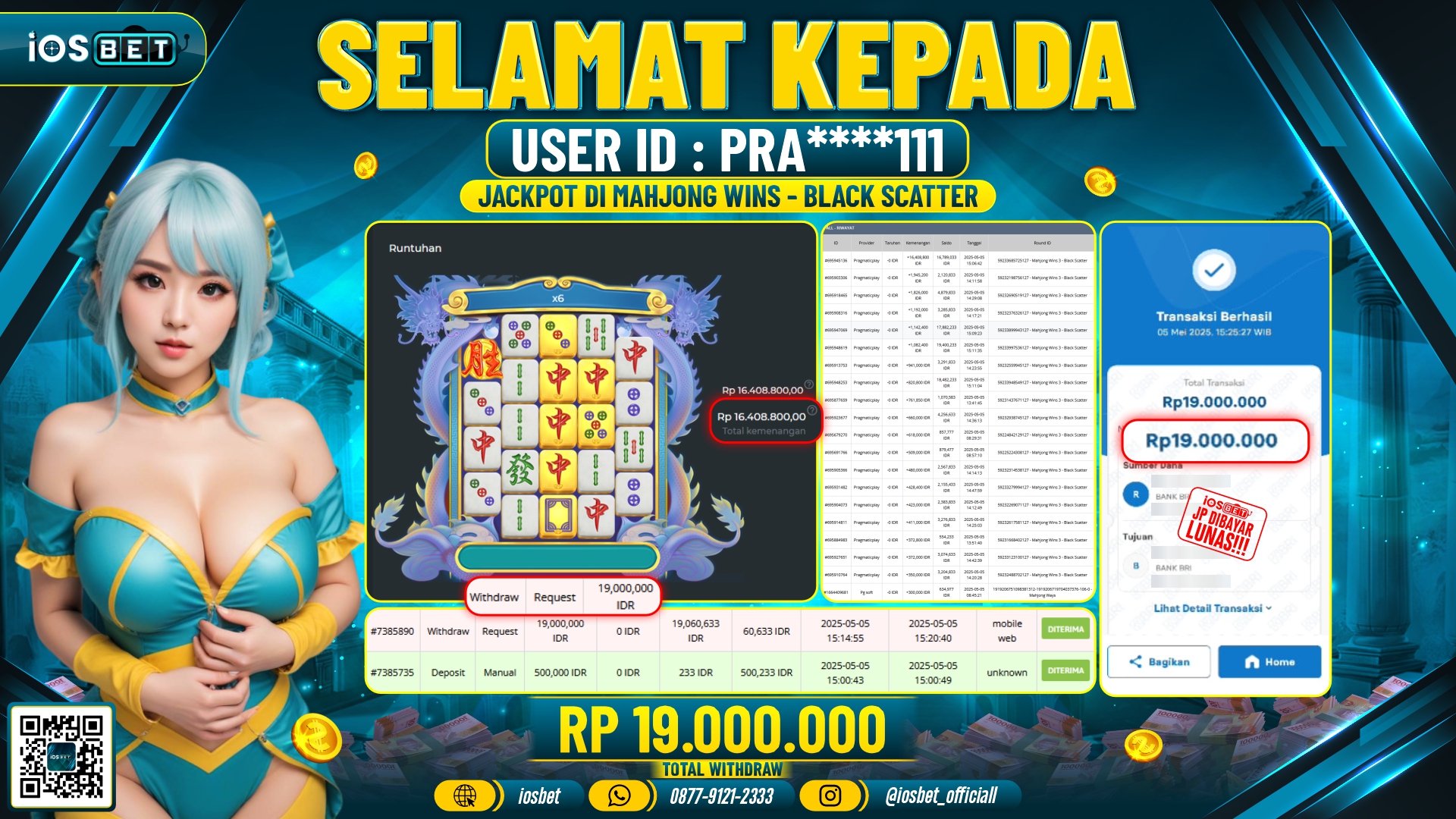 Bukti Pembayaran LUNAS SLOT GAME GACOR  Rp.19.000.000