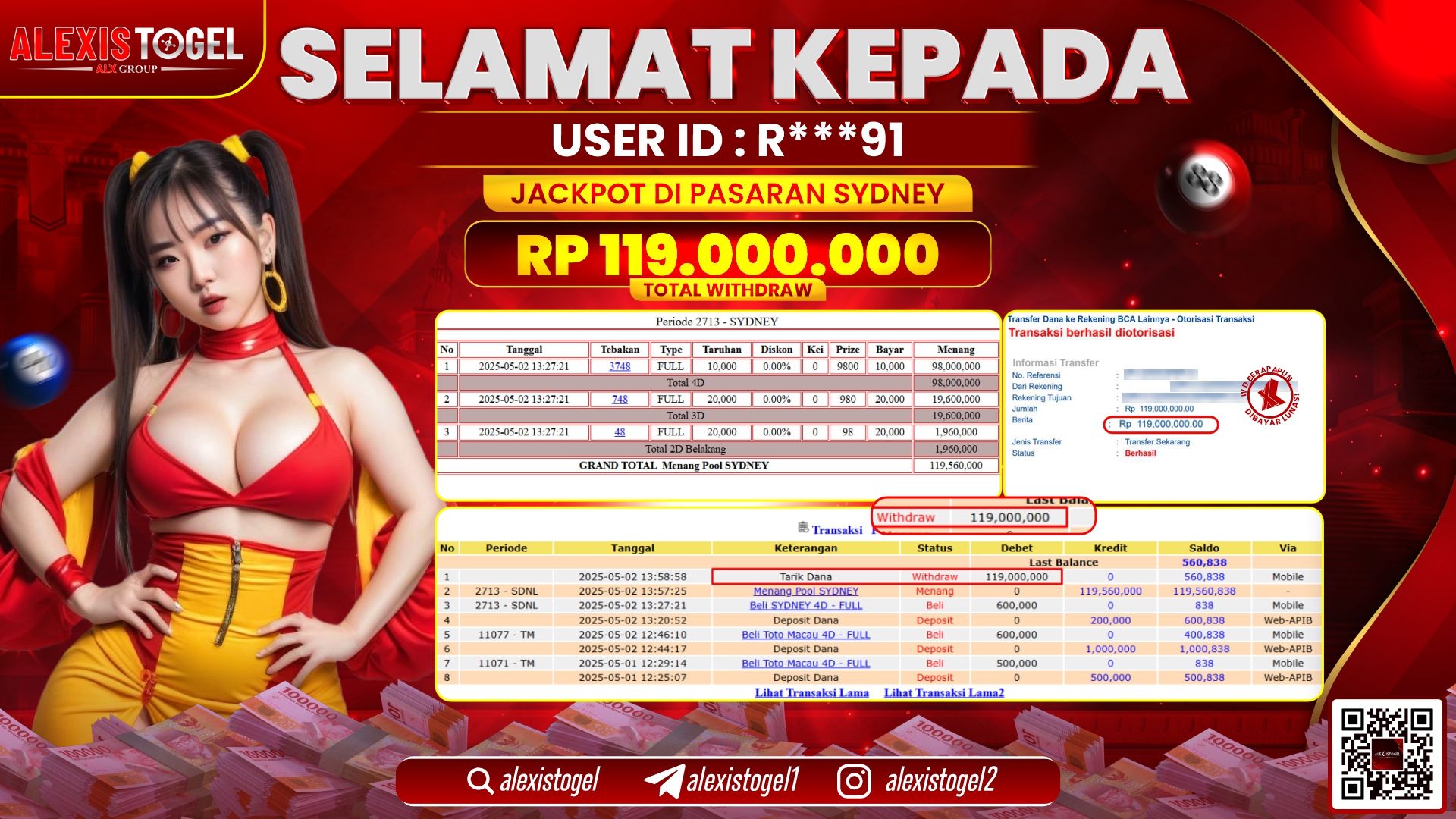 ALEXISTOGEL di TOGEL PASARAN SYDNEY RP.119.000.000 LUNAS