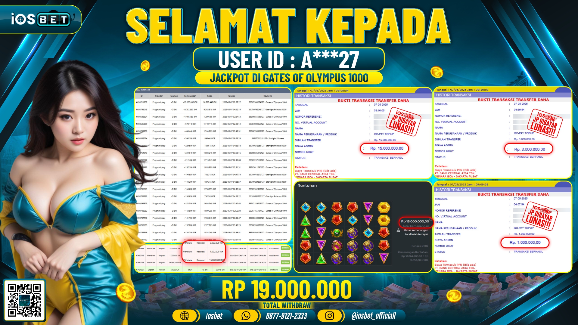 Bukti Pembayaran LUNAS SLOT GAME GACOR  Rp.19.000.000