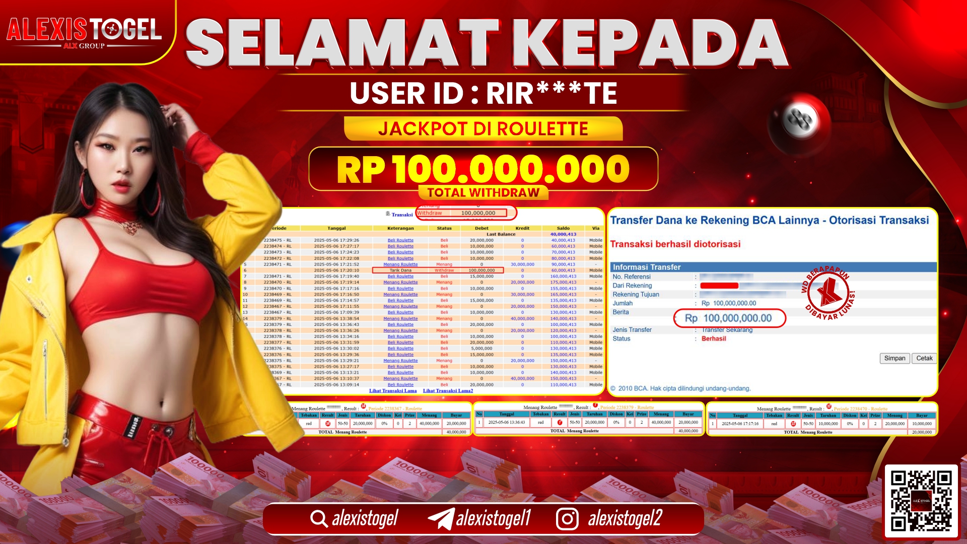 ALEXISTOGEL di CASINO ROULETTE RP.100.000.000 LUNAS