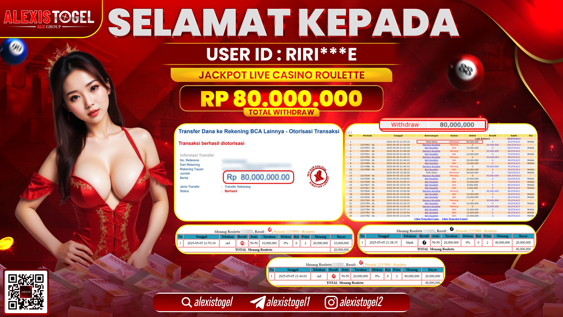 ALEXISTOGEL di LIVE CASINO ROULETTE RP.80.000.000 LUNAS
